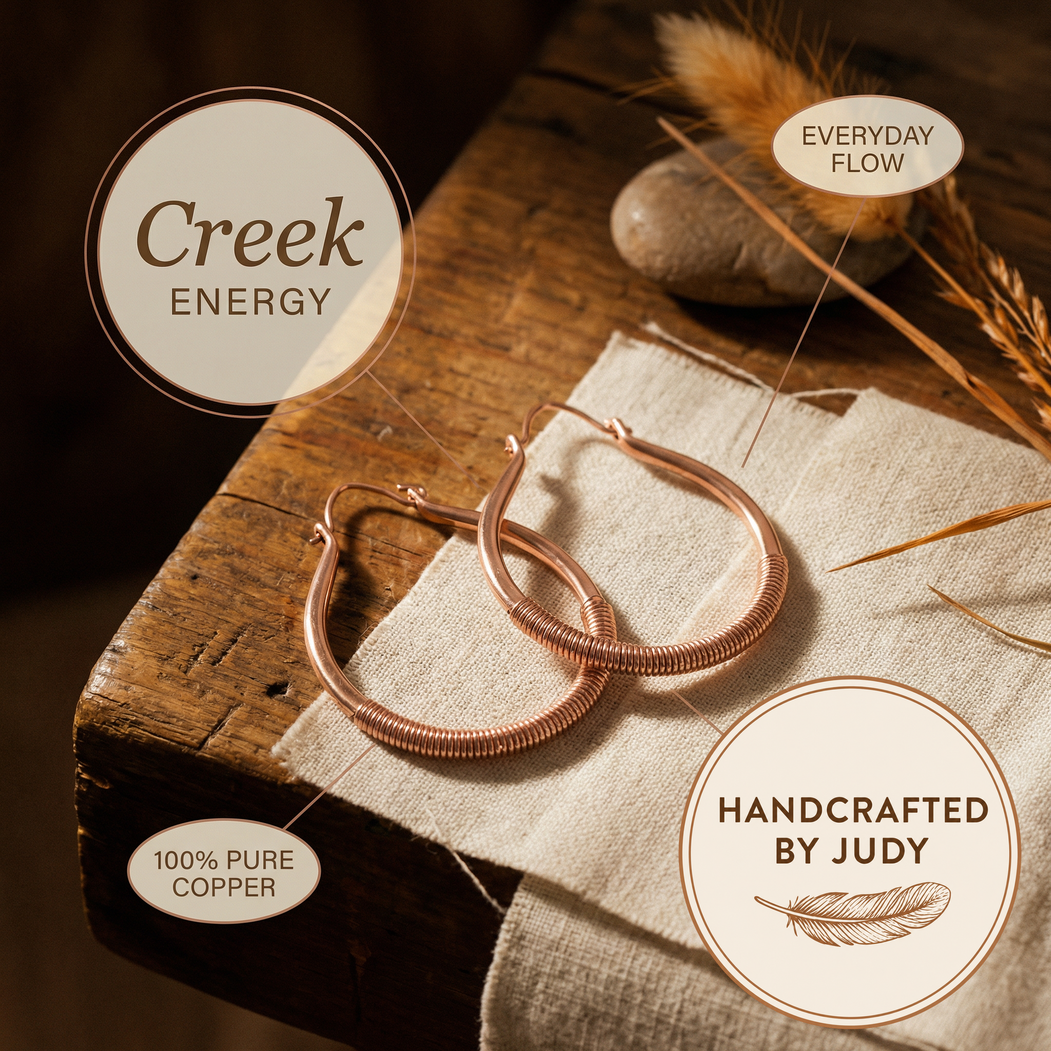 Judy's Creek Copper Earrings