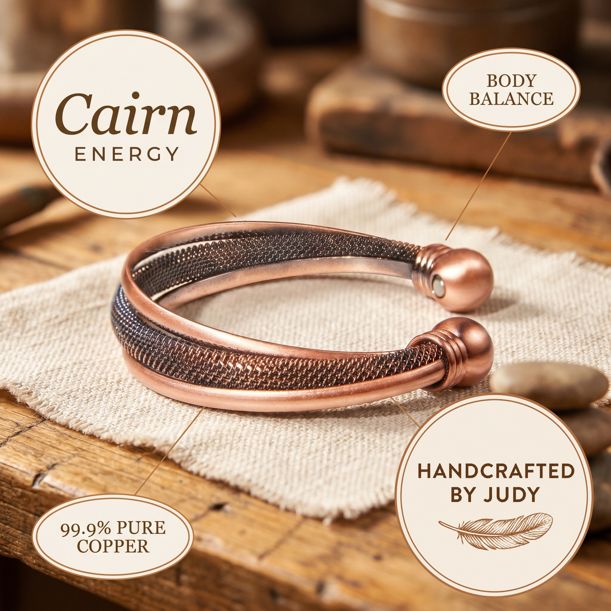 Judy's Cairn Copper Bracelet