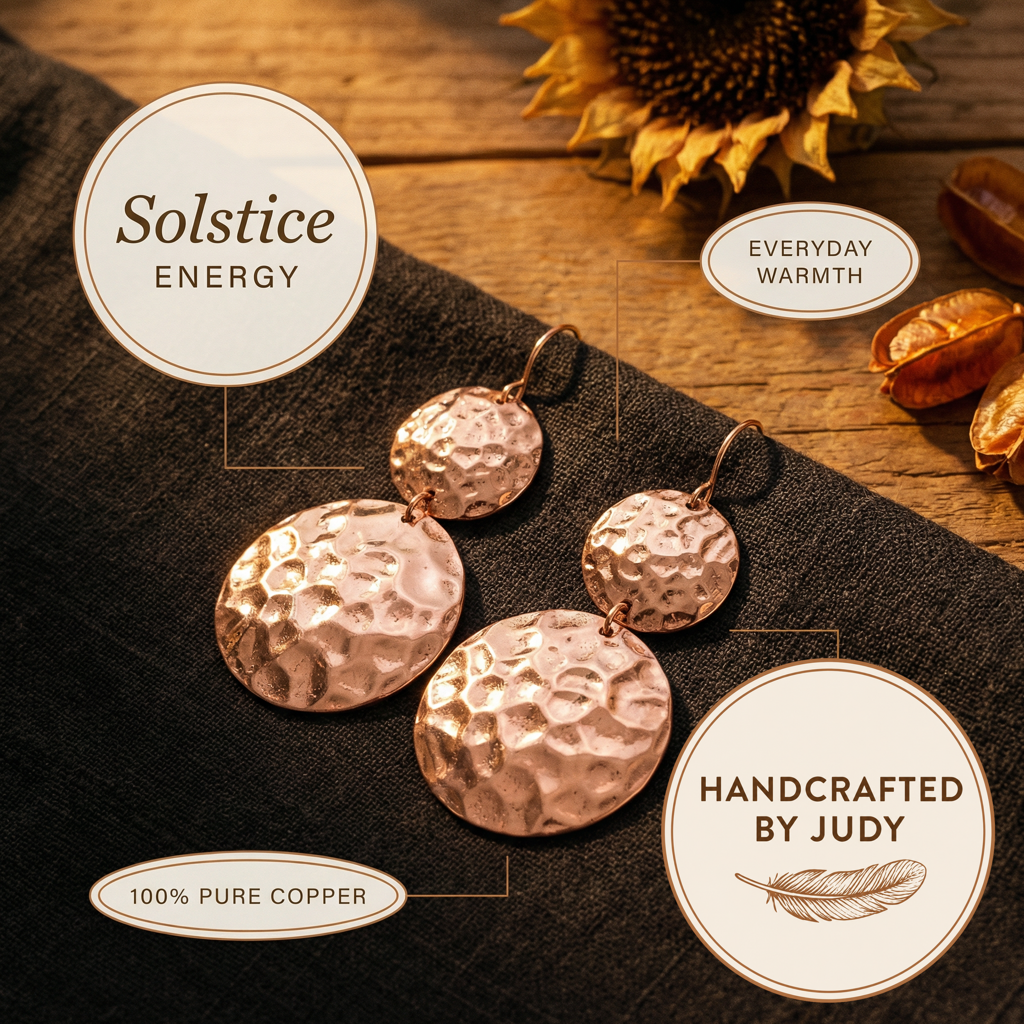 Judy's Solstice Copper Earrings