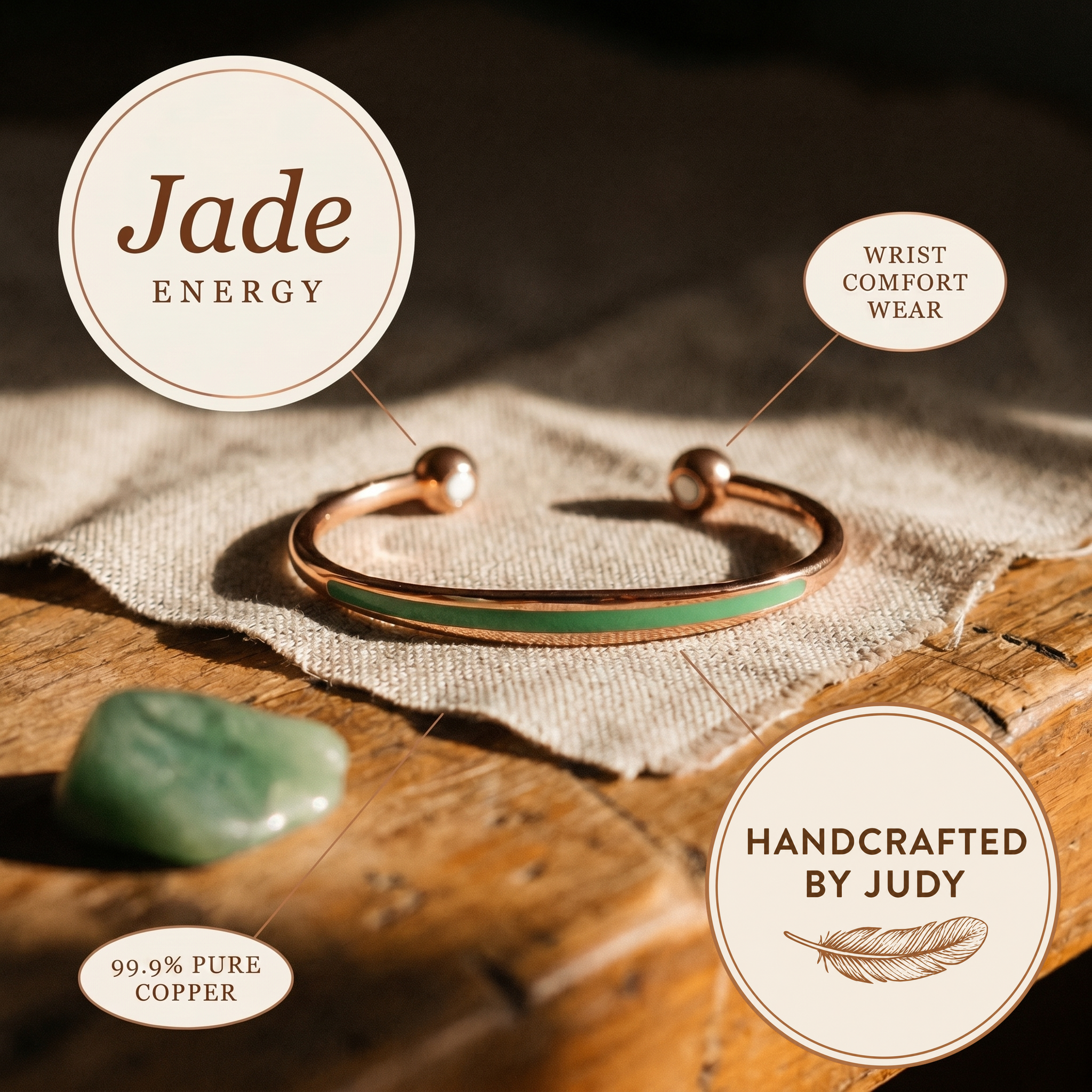 Judy's Jade Copper Bracelet