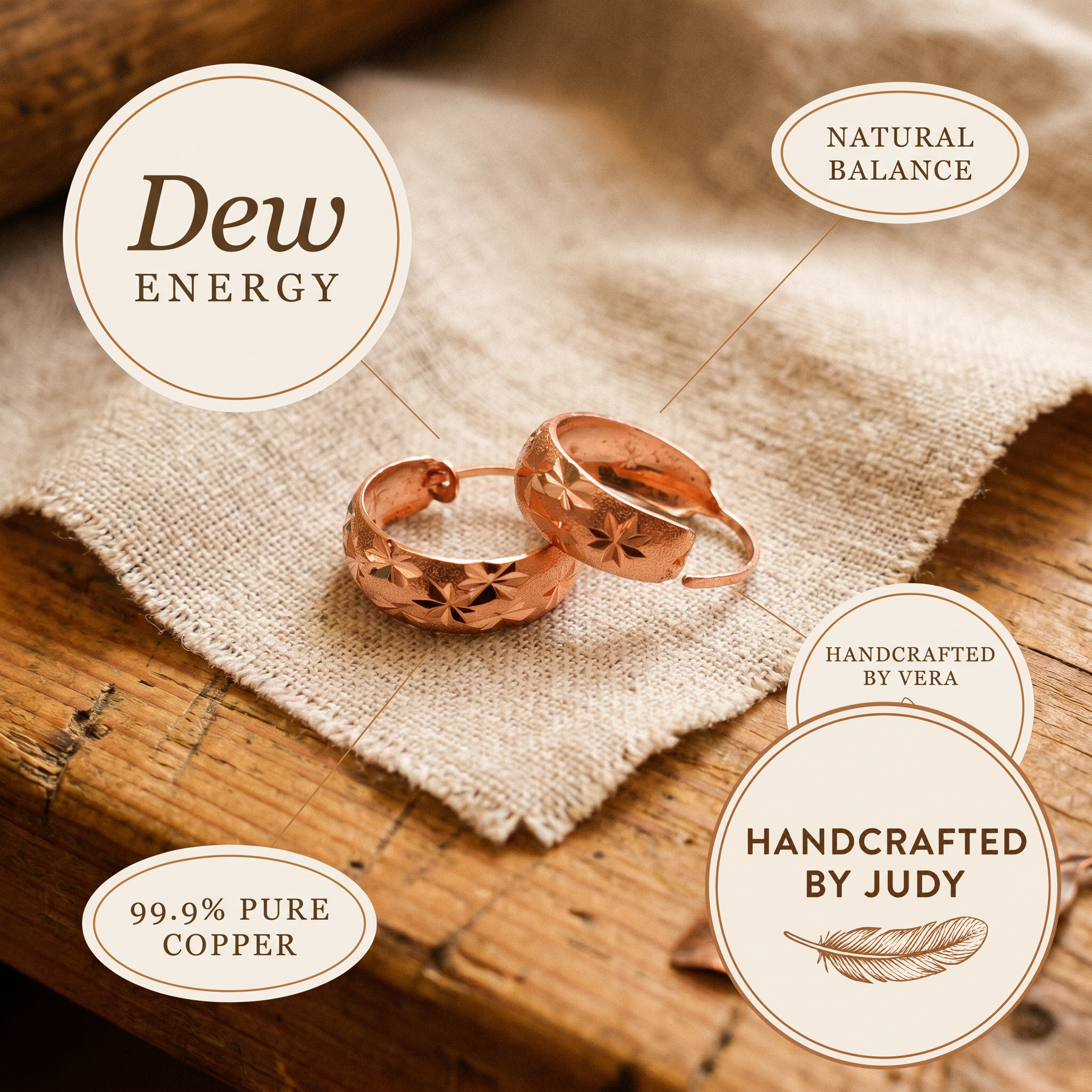 Judy's Dew Copper Earrings