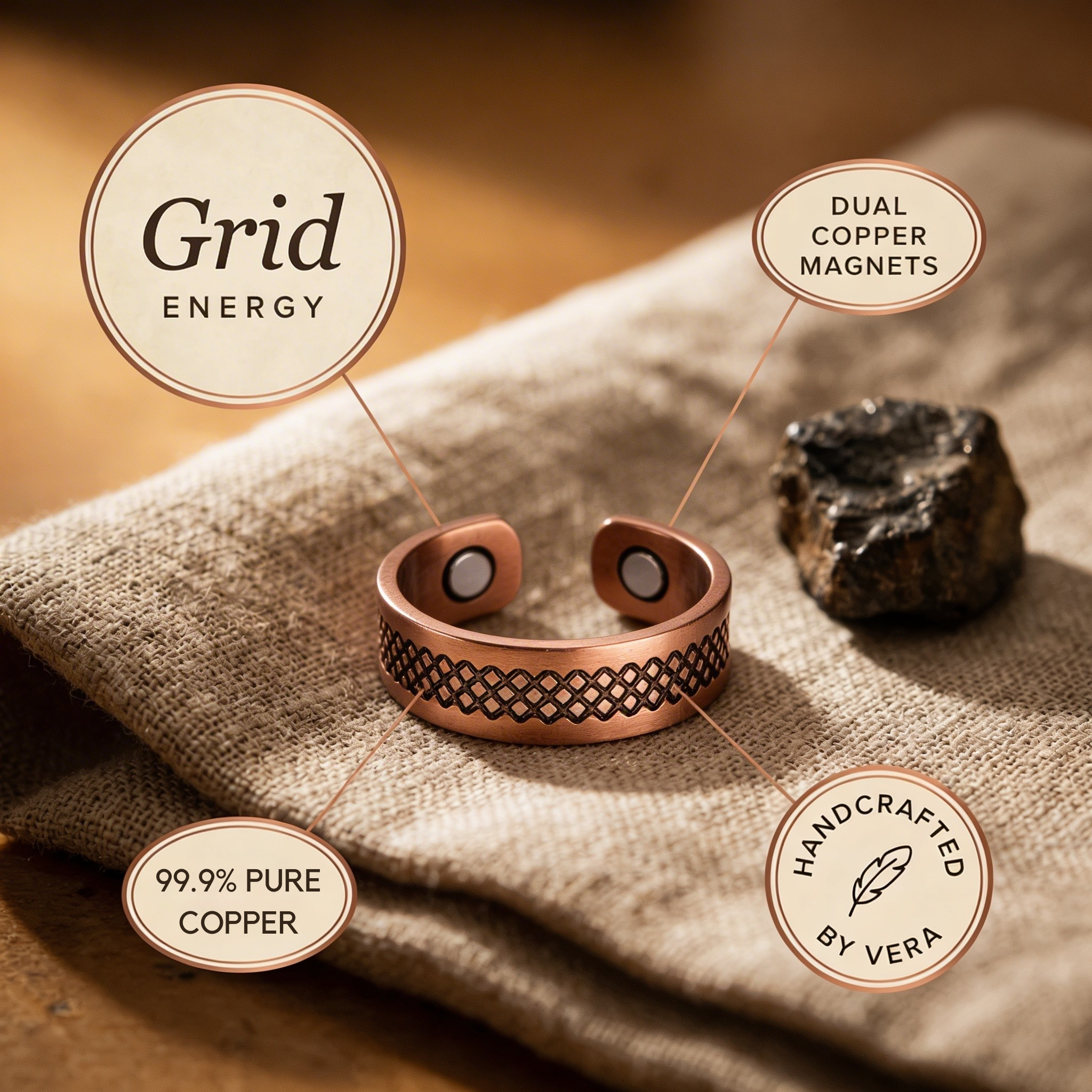Judy's Grid Copper Ring