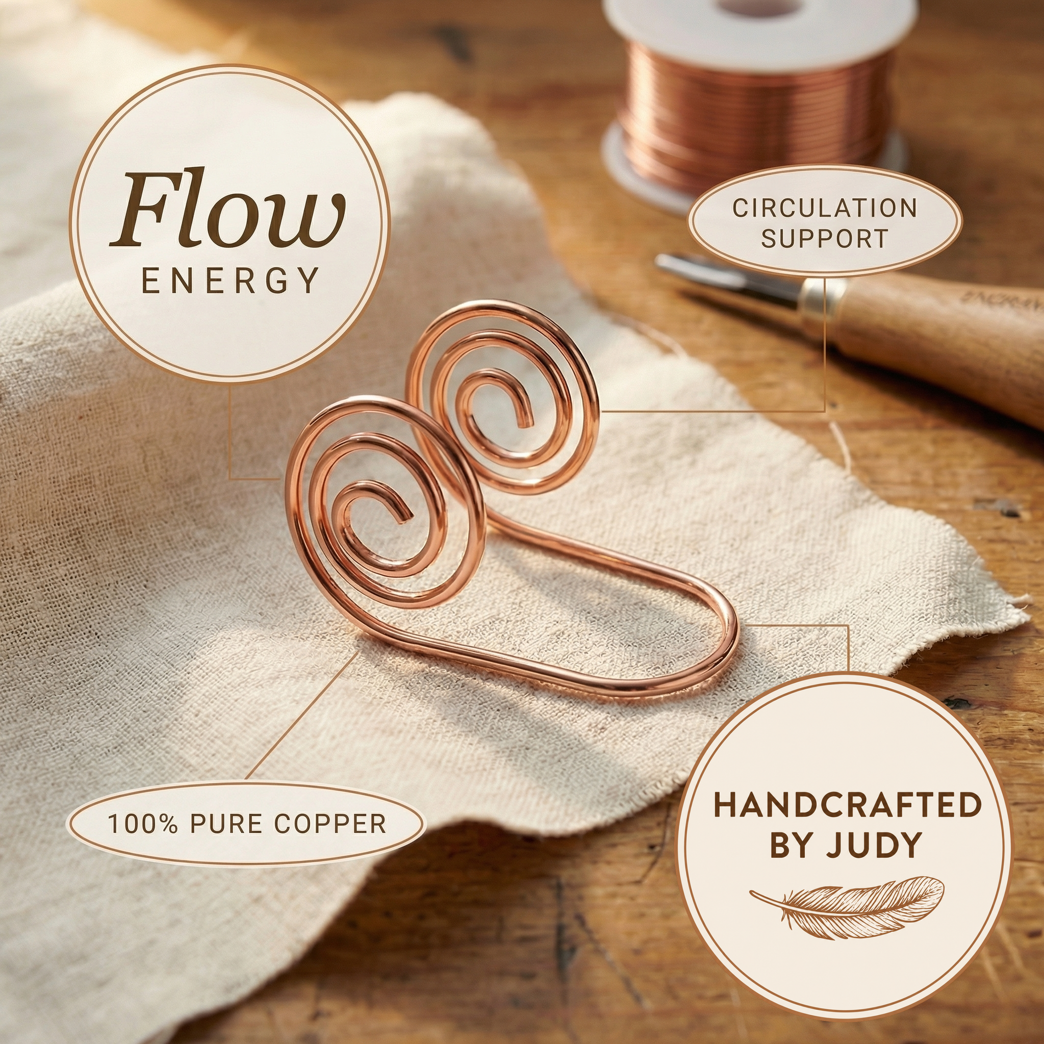 Judy's Flow Copper Hand Spiral