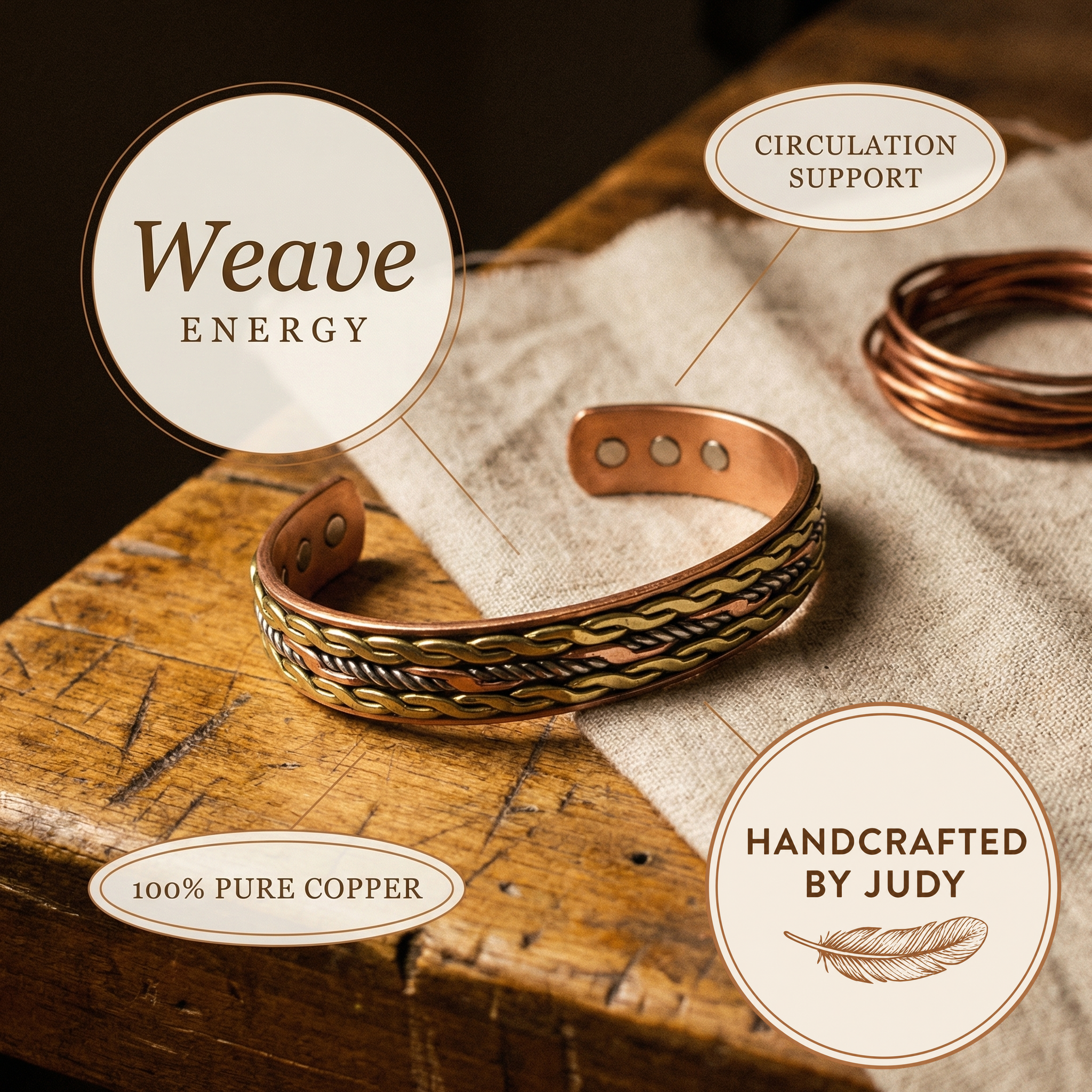 Judy's Weave Copper Bracelet