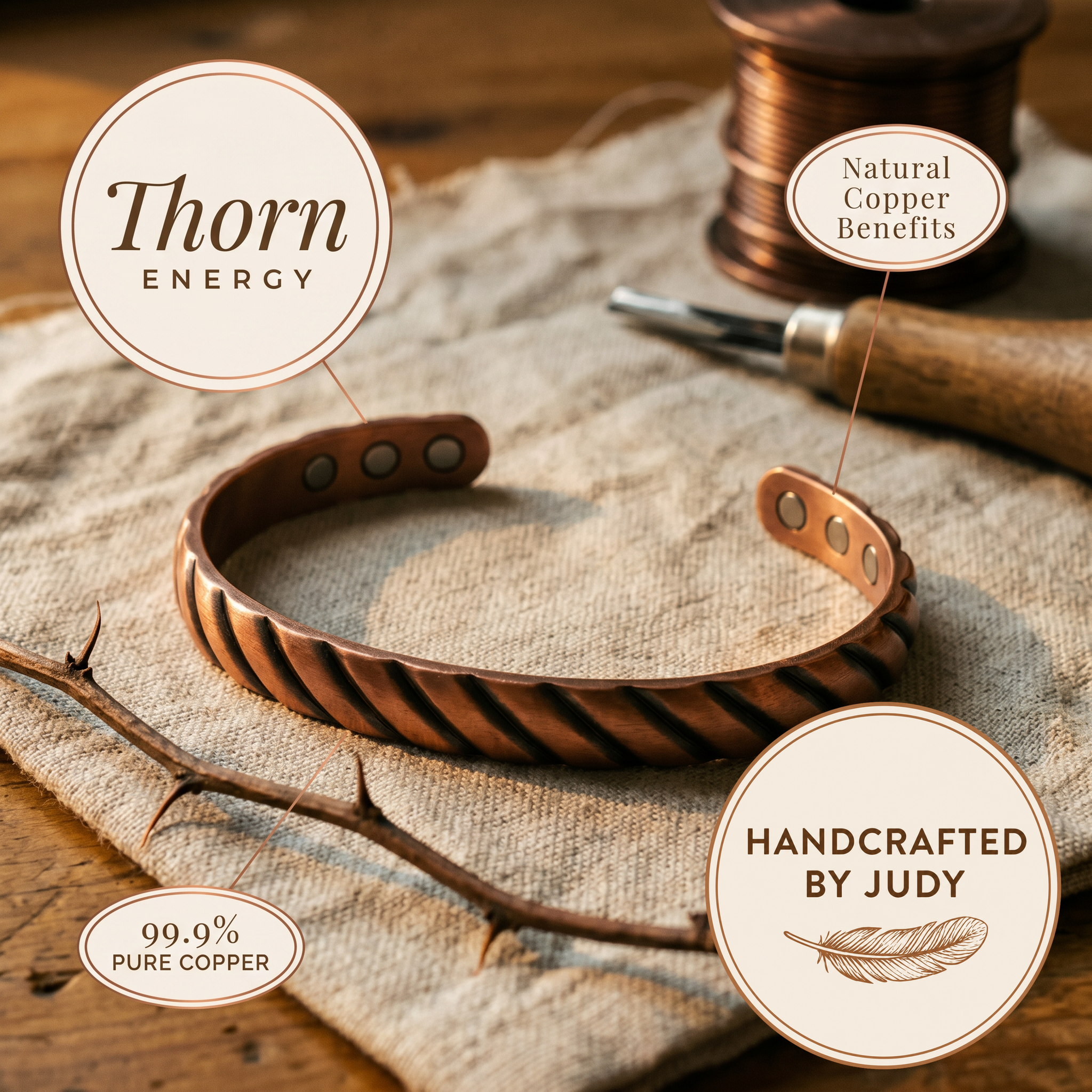Judy's Thorn Copper Bracelet