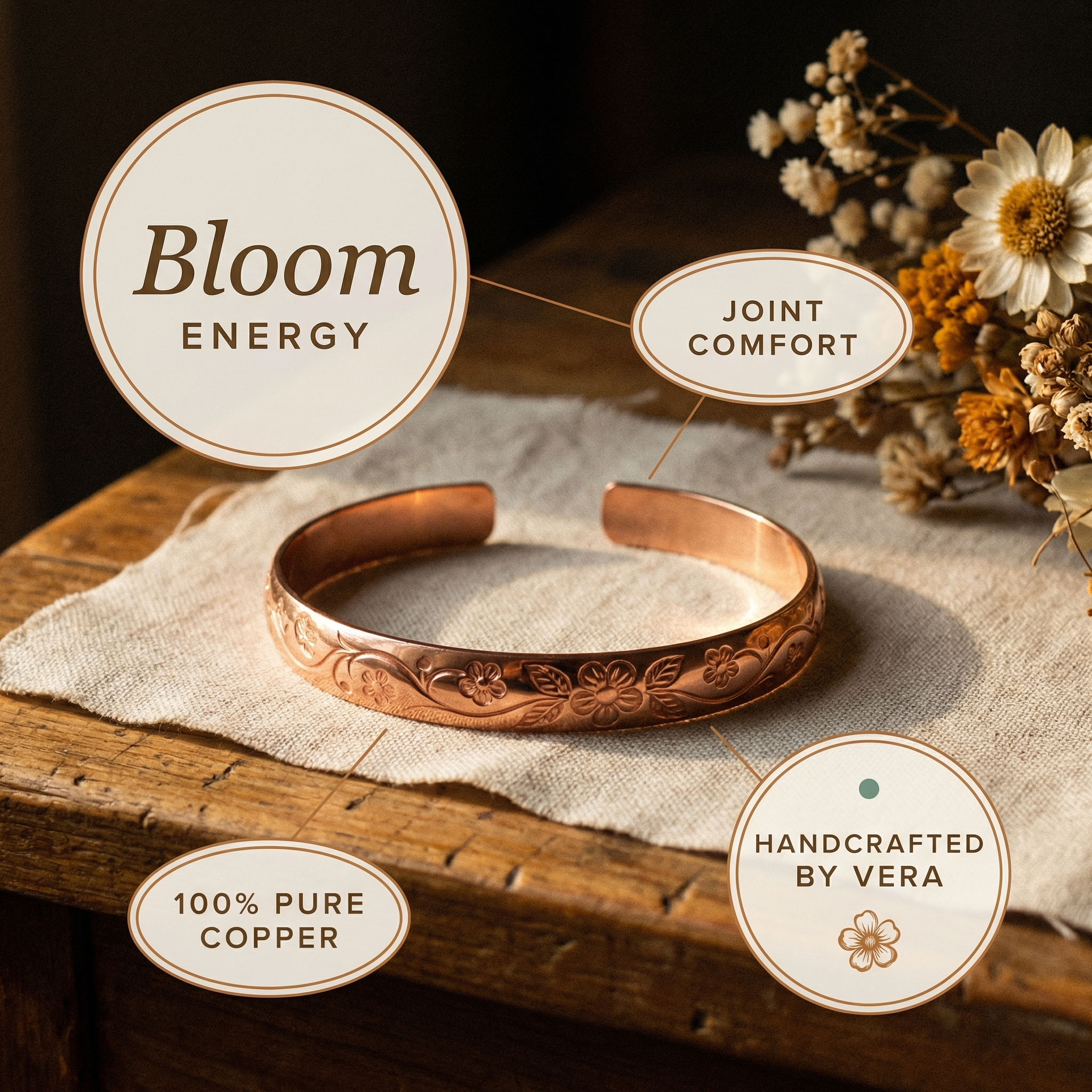 Judy's Bloom Copper Bracelet