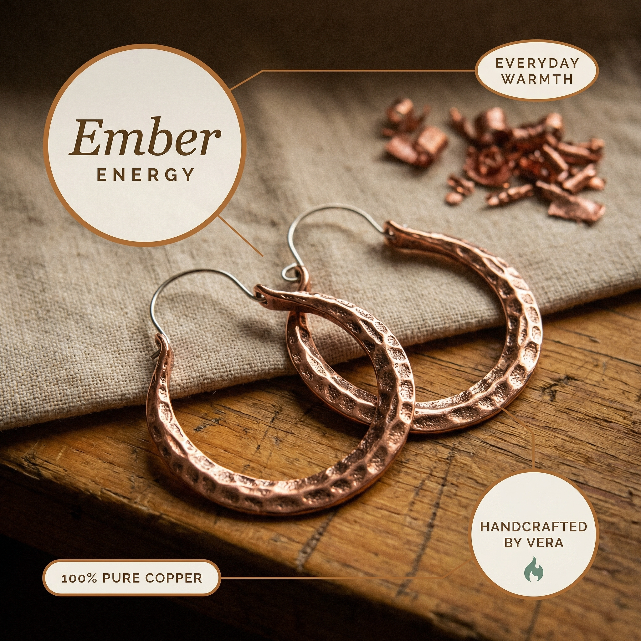 Judy's Ember Copper Earrings