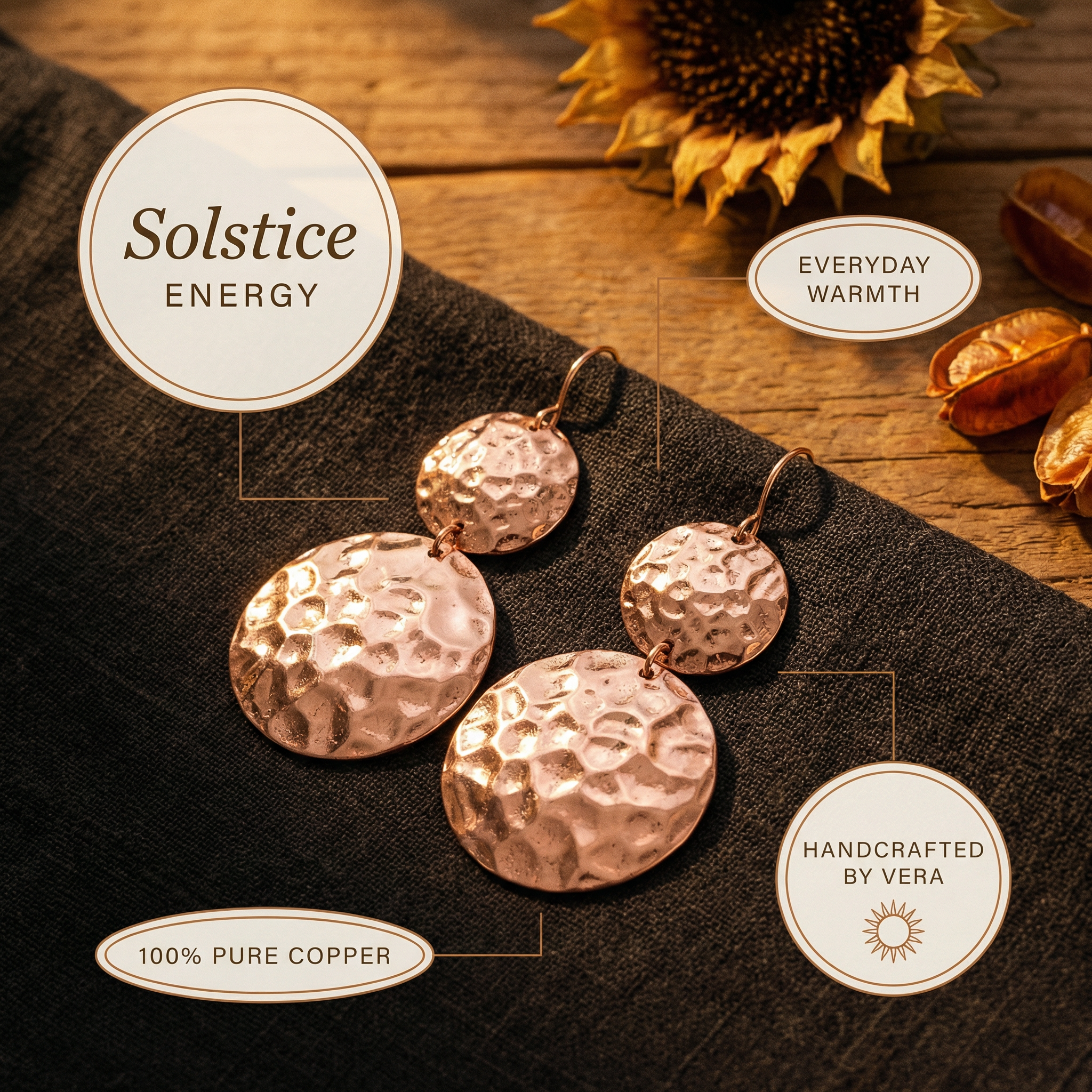 Judy's Solstice Copper Earrings