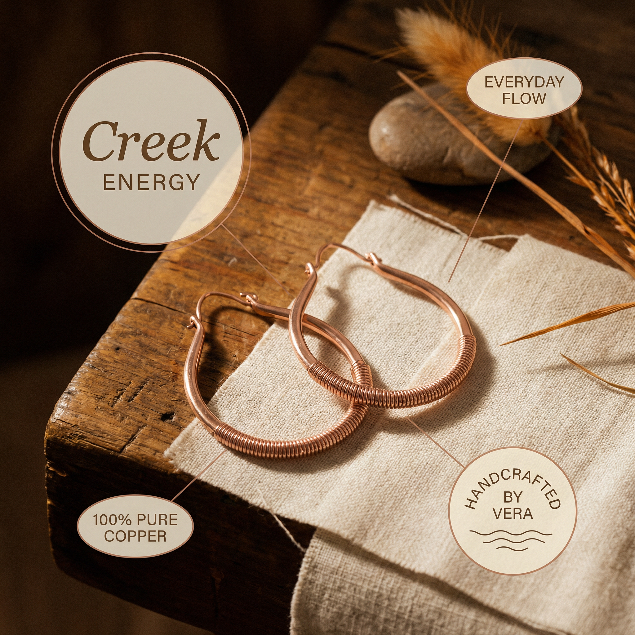 Judy's Creek Copper Earrings