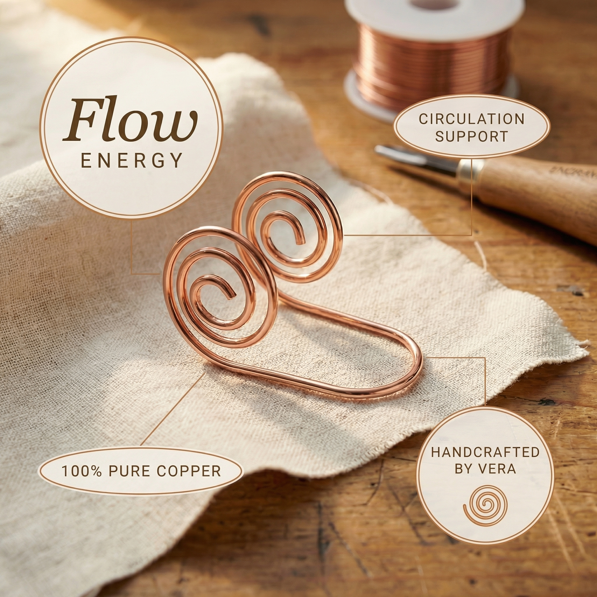 Judy's Flow Copper Hand Spiral