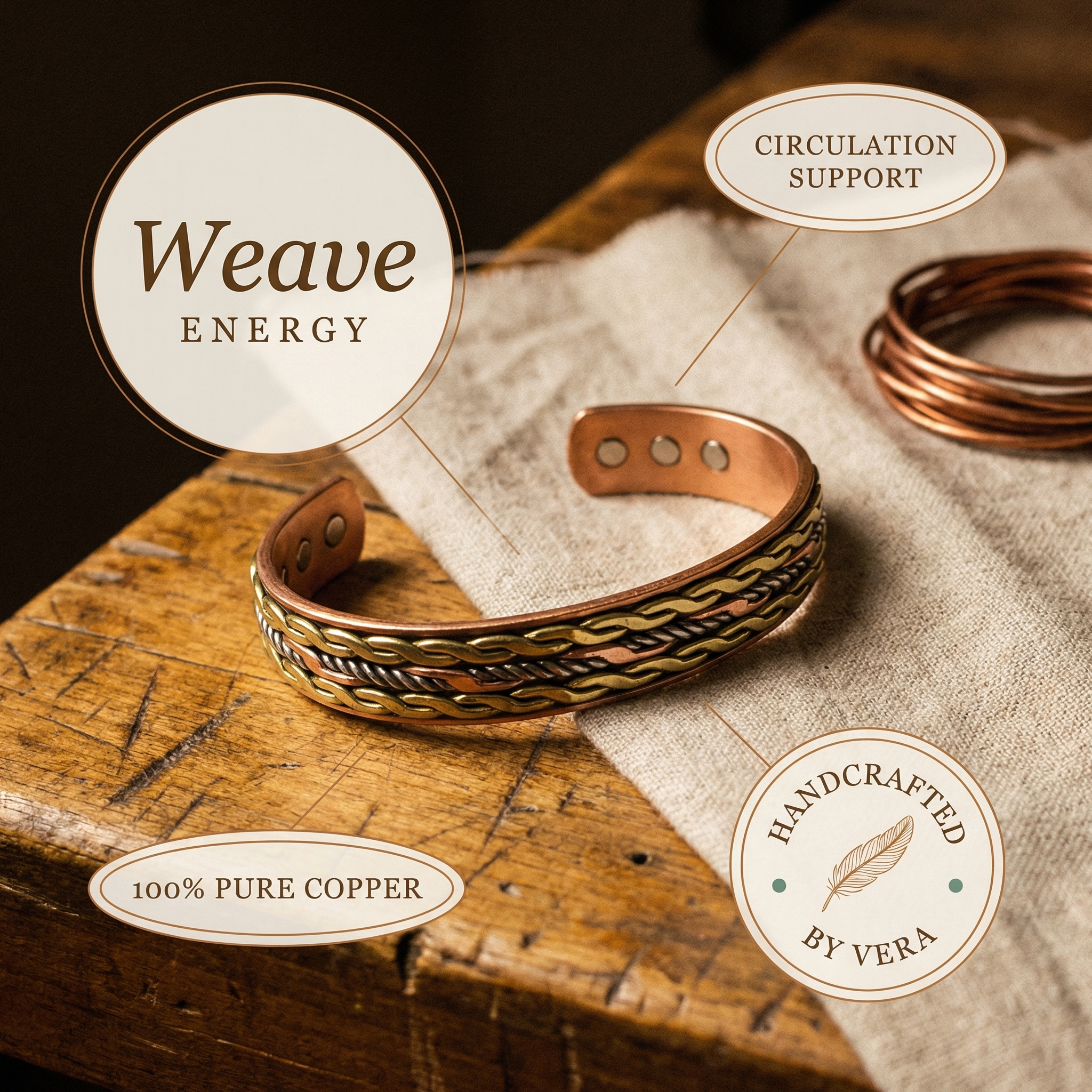 Judy's Weave Copper Bracelet
