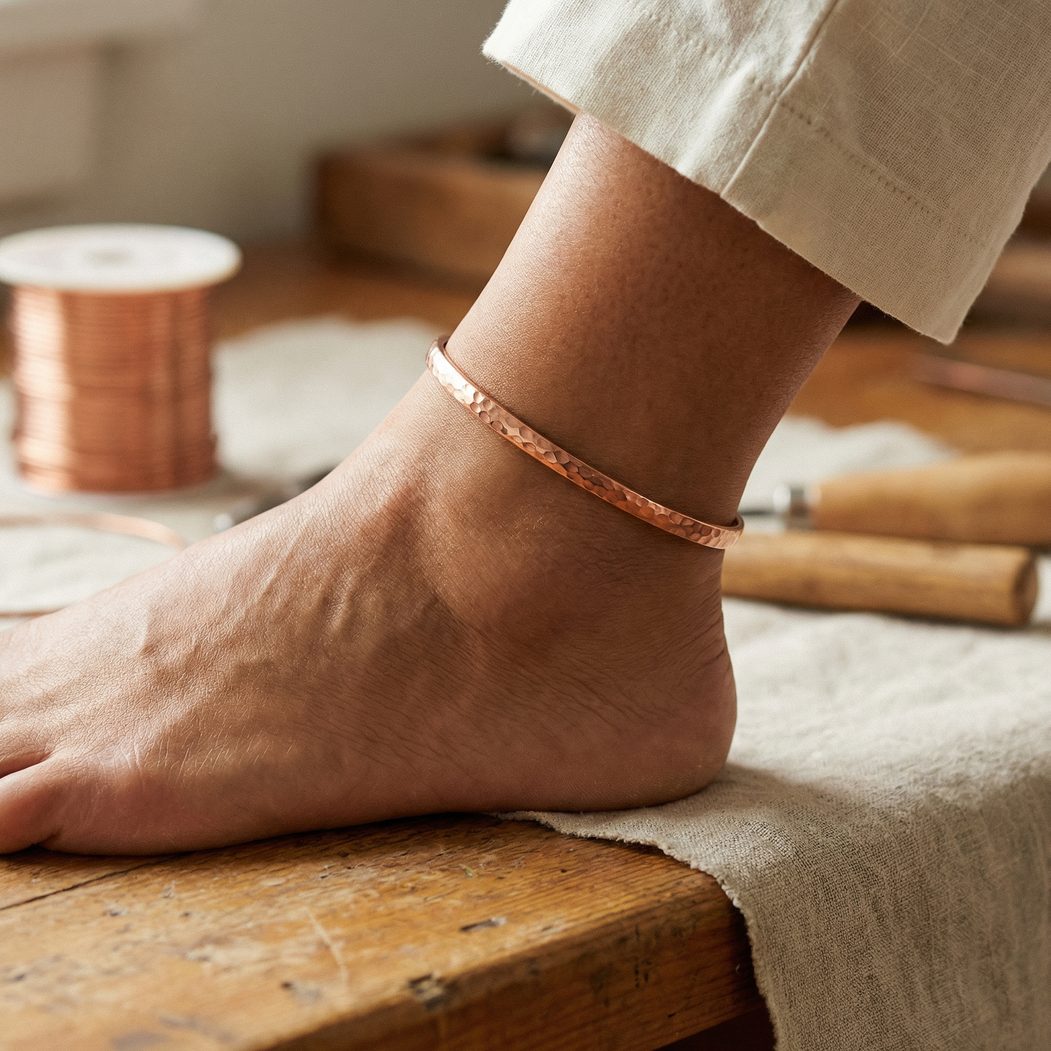 Judy's Sand Copper Anklet