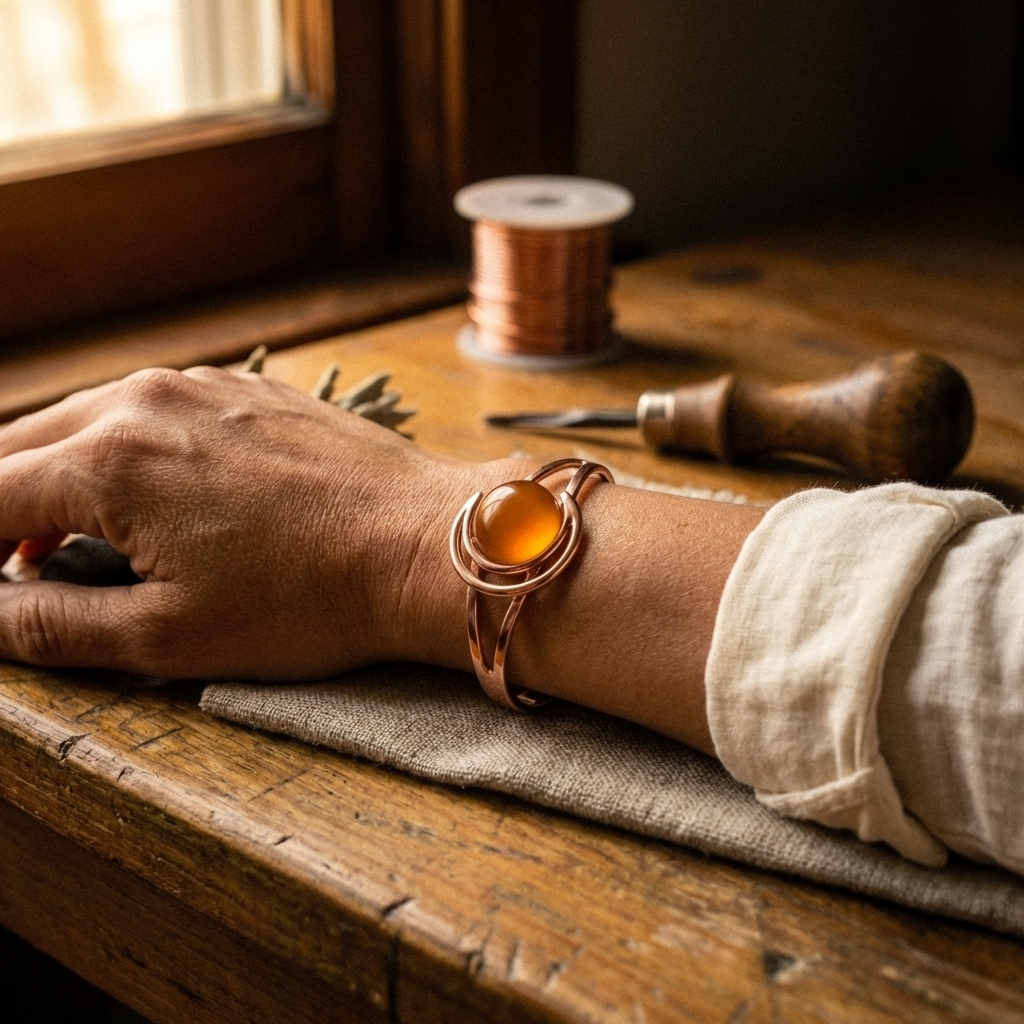 Judy's Sphere Orange Copper Bracelet