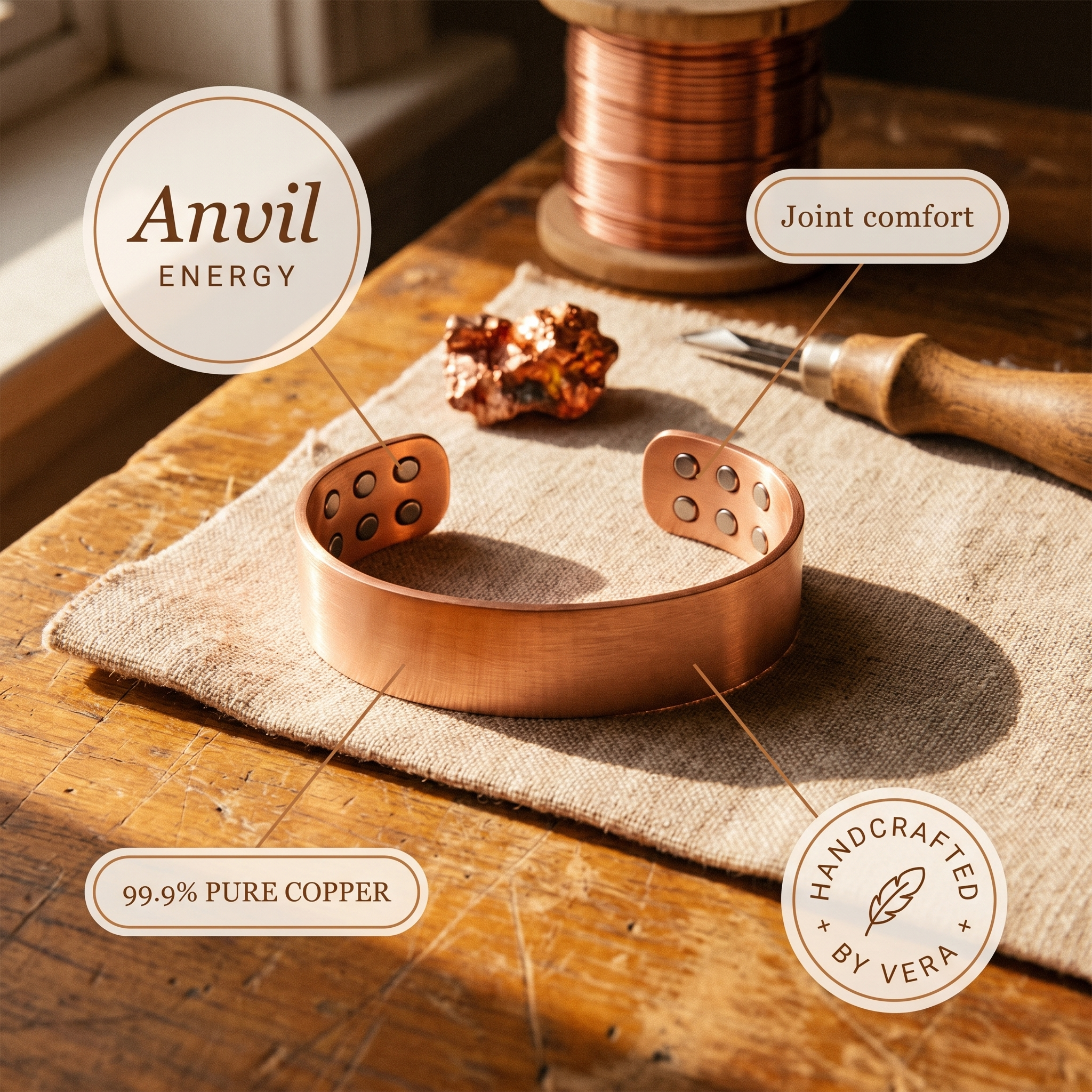 Judy's Anvil Copper Bracelet