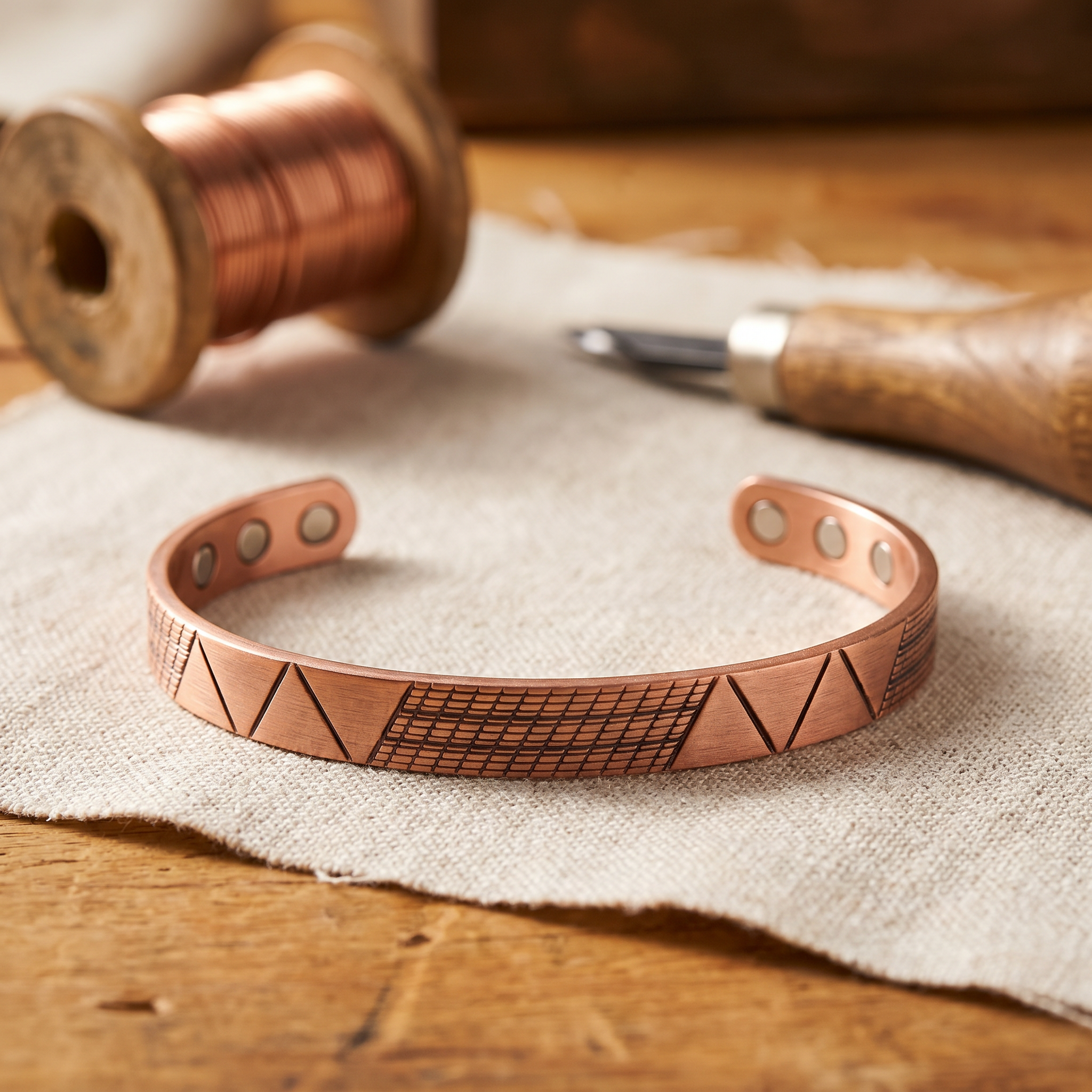 Judy's Crest Copper Bracelet