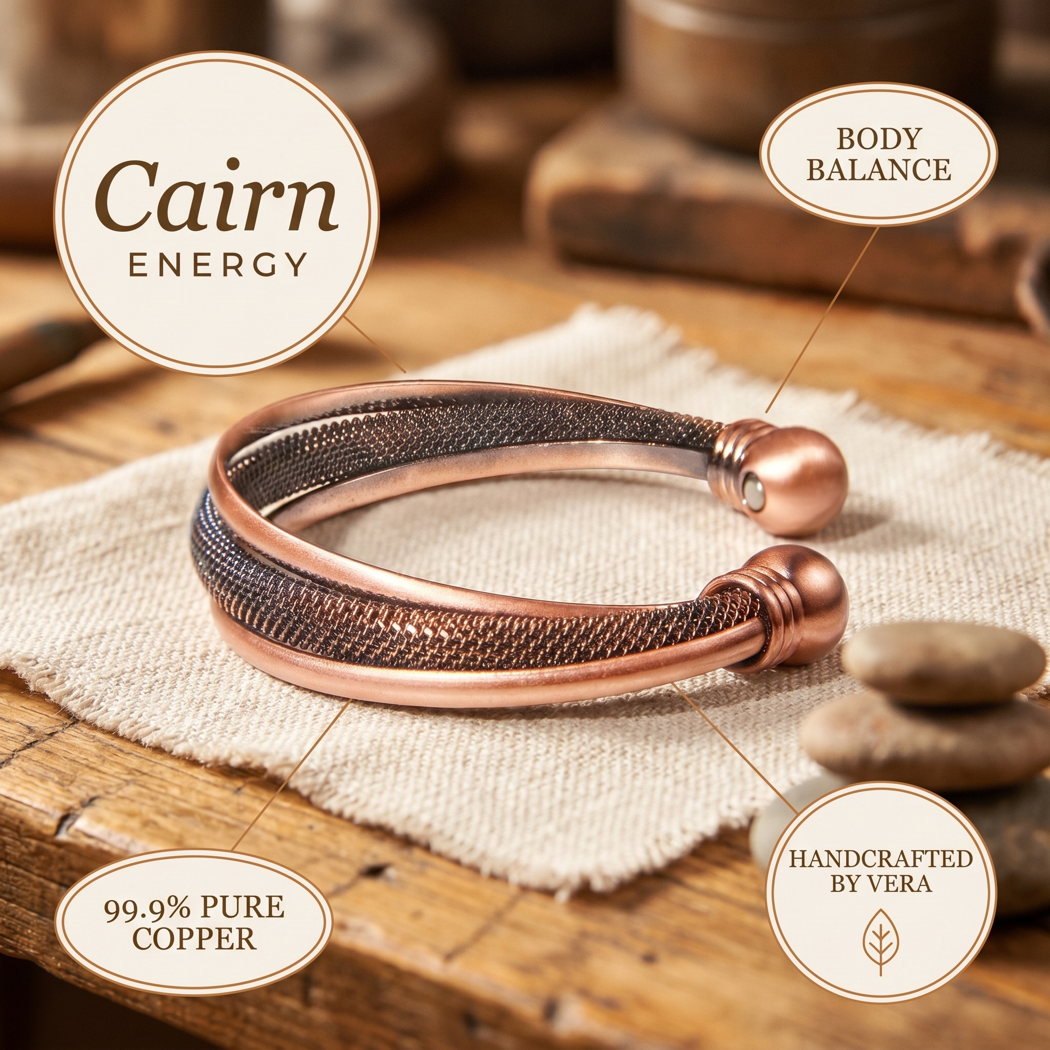 Judy's Cairn Copper Bracelet