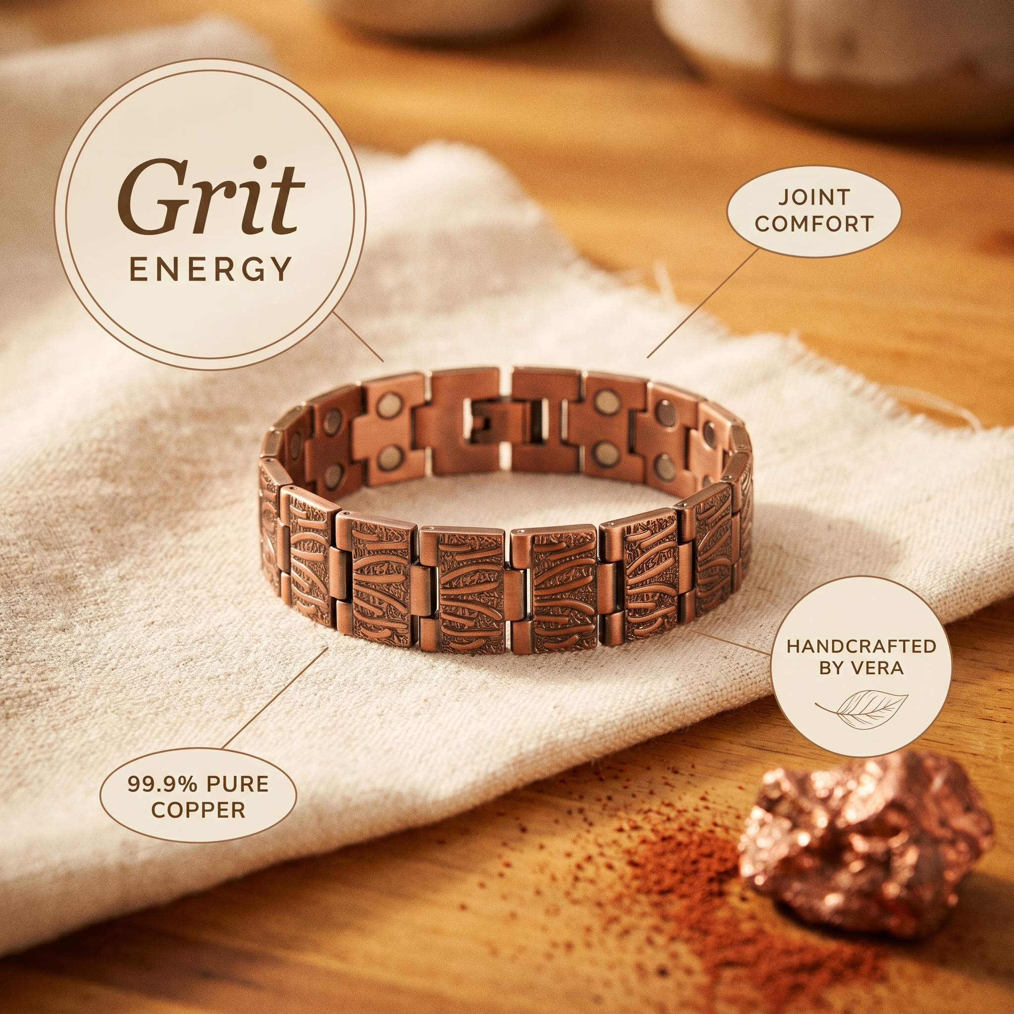 Judy's Grit Men's Copper Bracelet