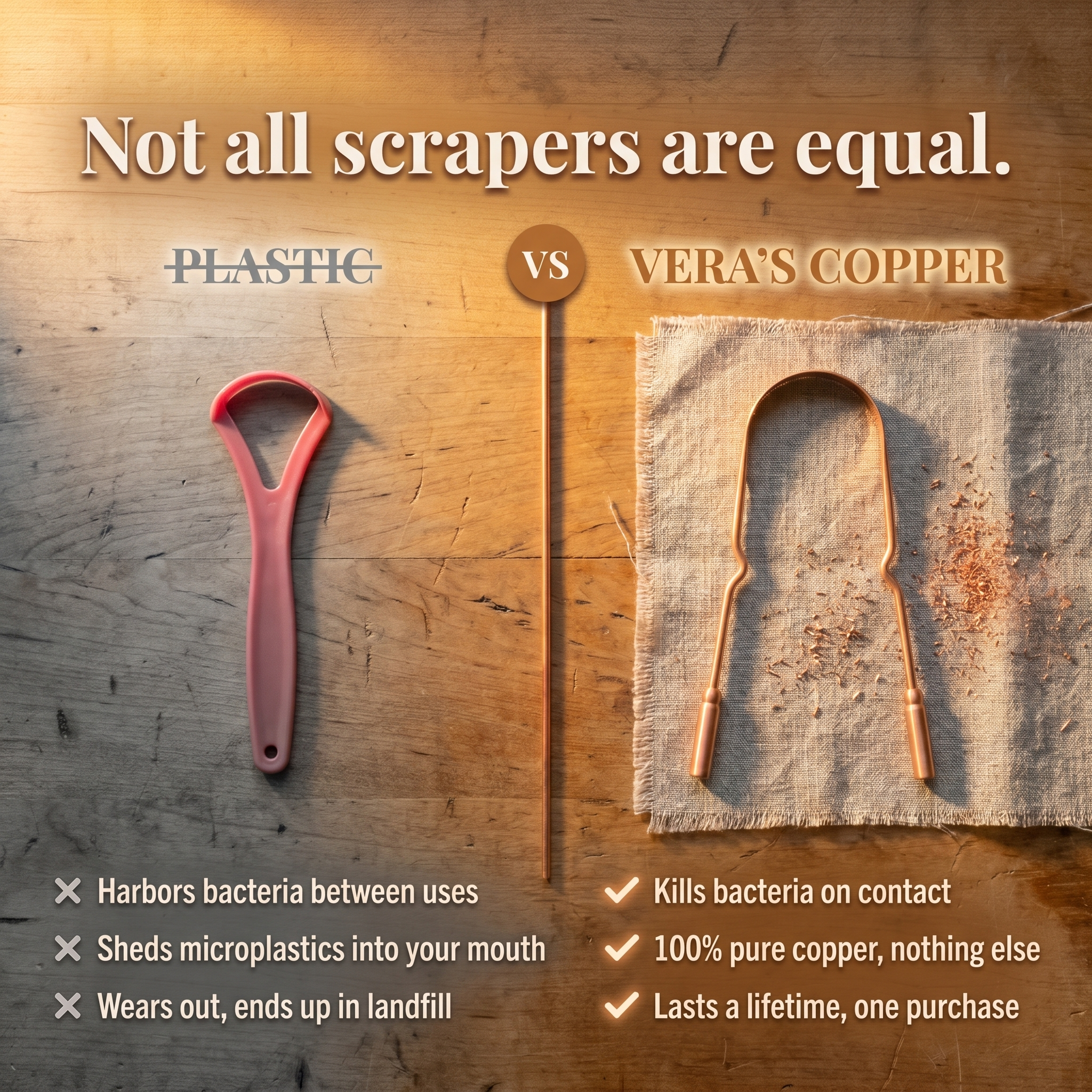Judy's Pure Copper Tongue Scraper