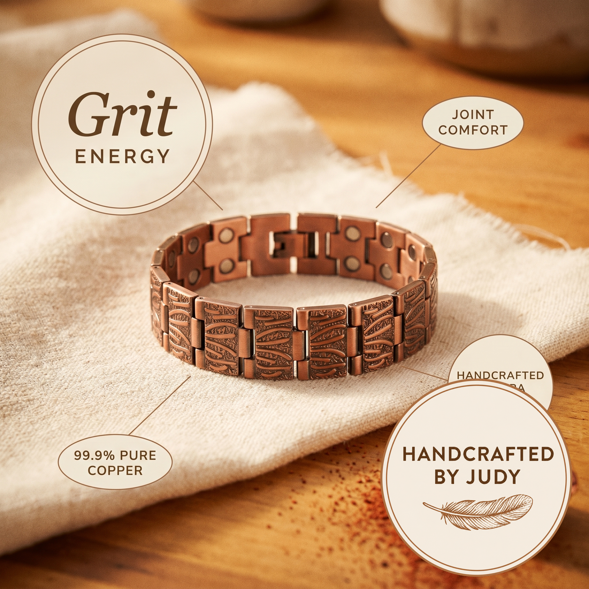 Judy's Grit Men's Copper Bracelet