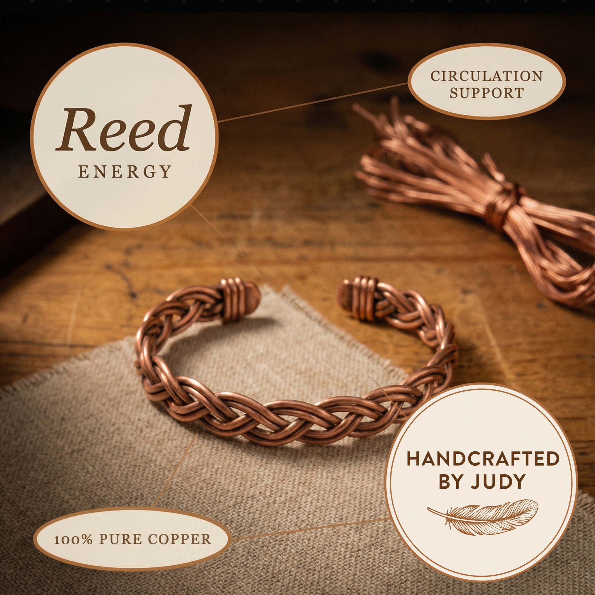 Judy's Reed Copper Anklet