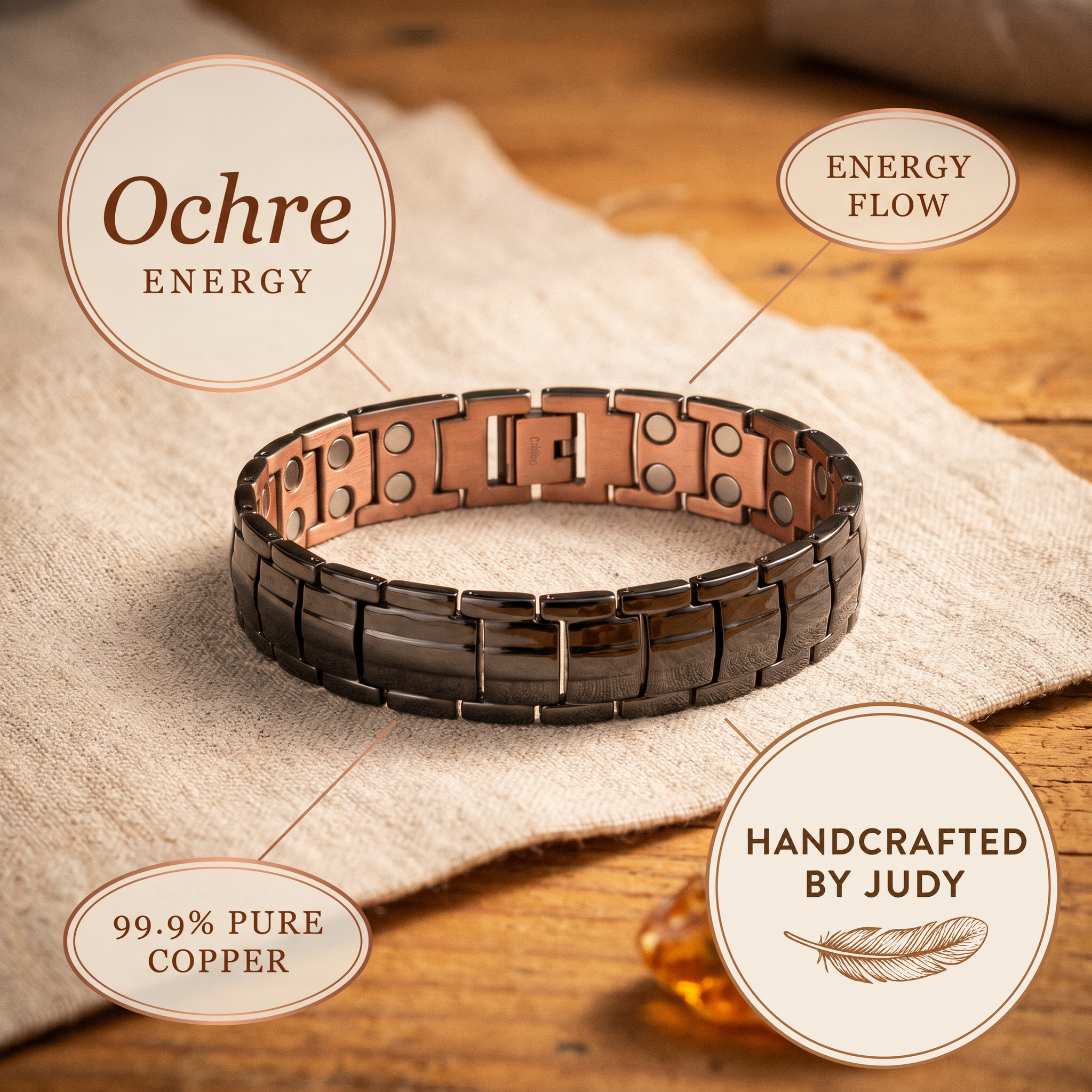Judy's Ochre Men's  Copper Bracelet