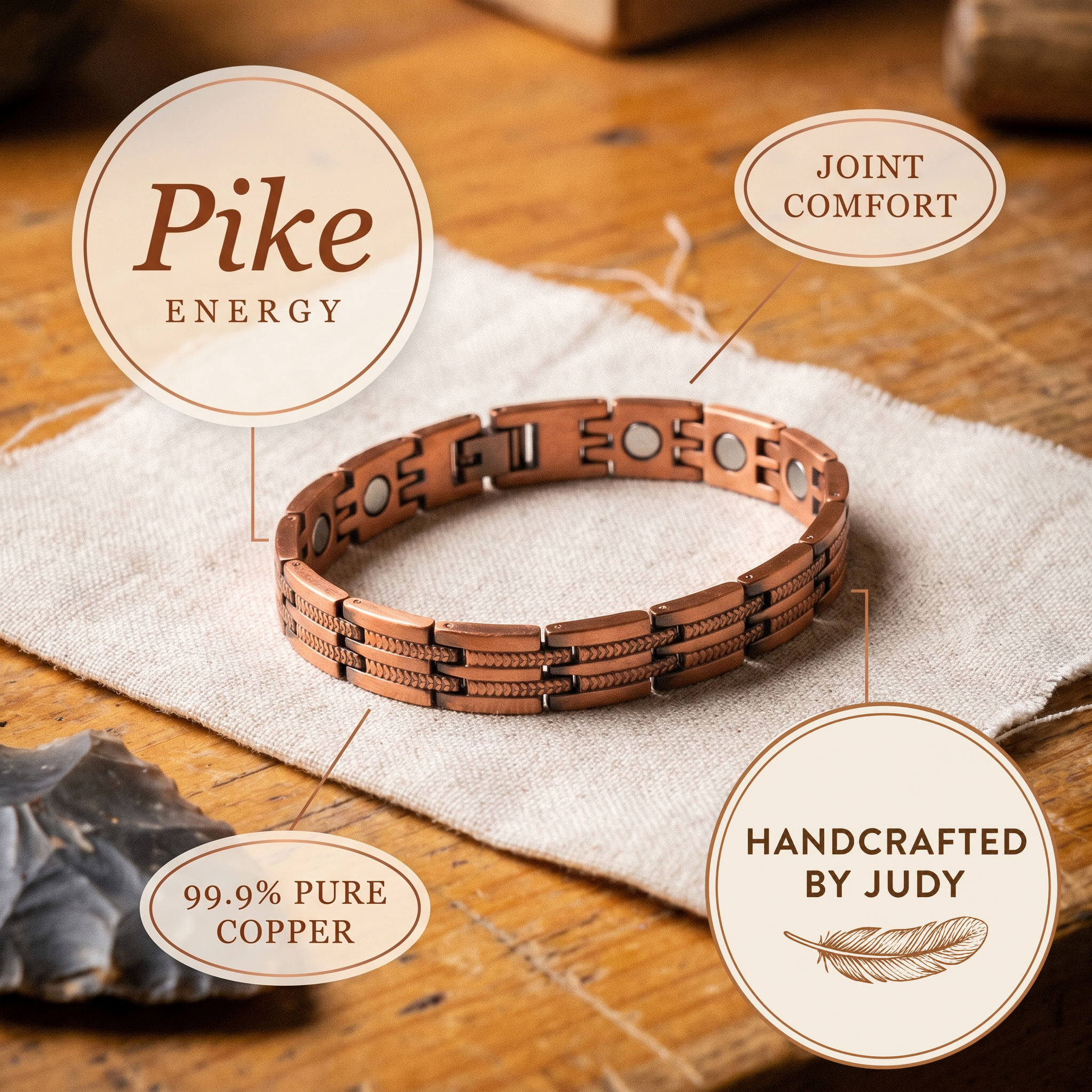 Judy's Pike Men's Copper Bracelet