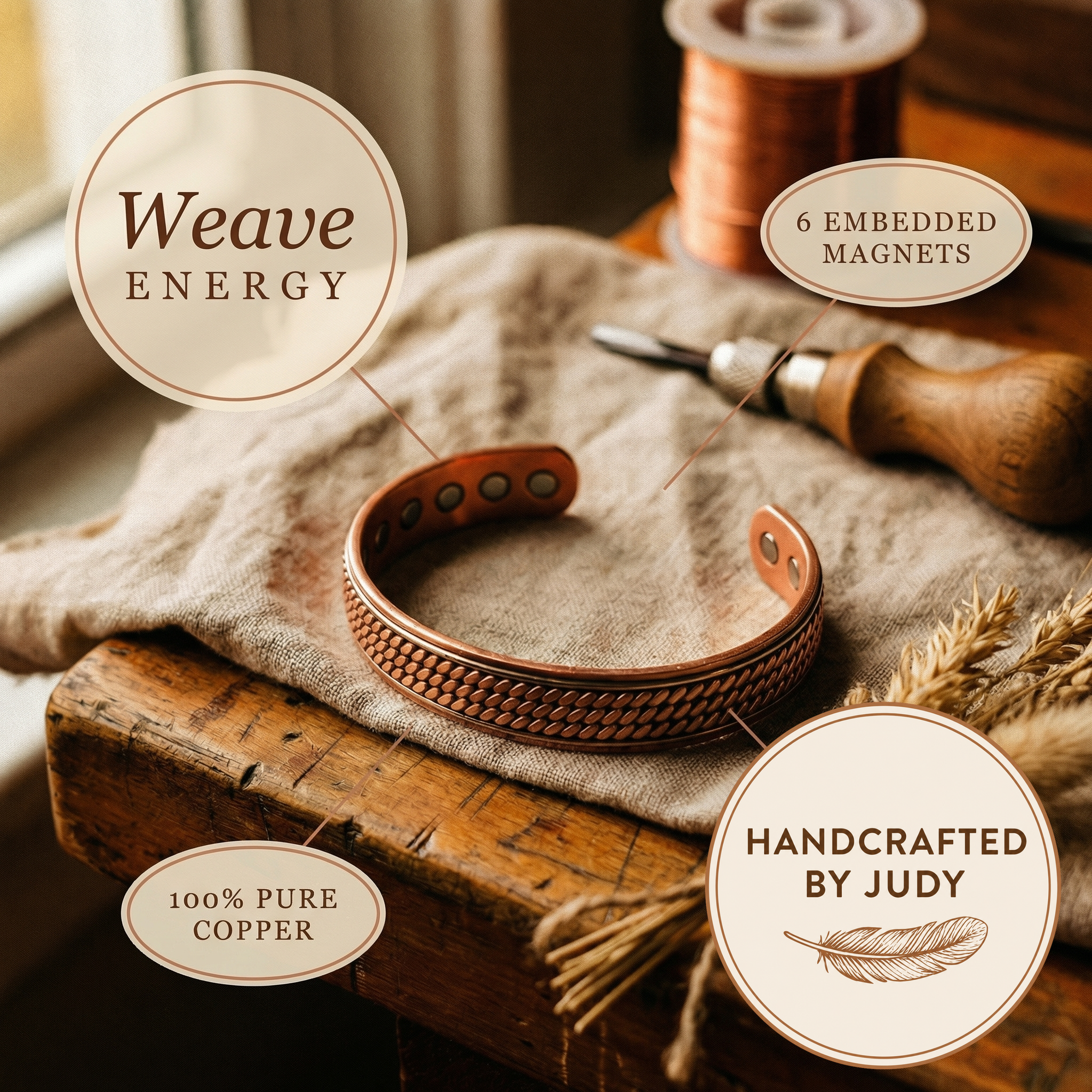 Judy's Wave Copper Bracelet