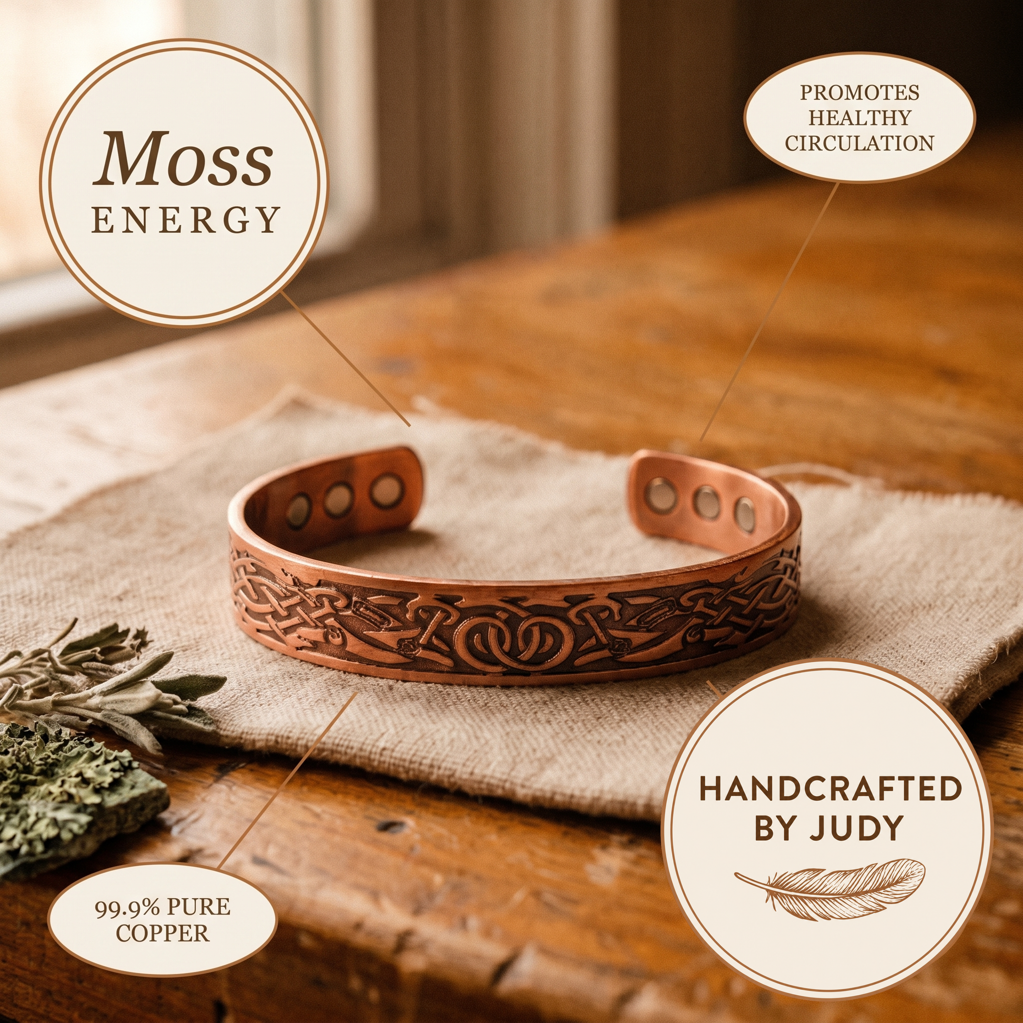Judy's Moss Copper Bracelet