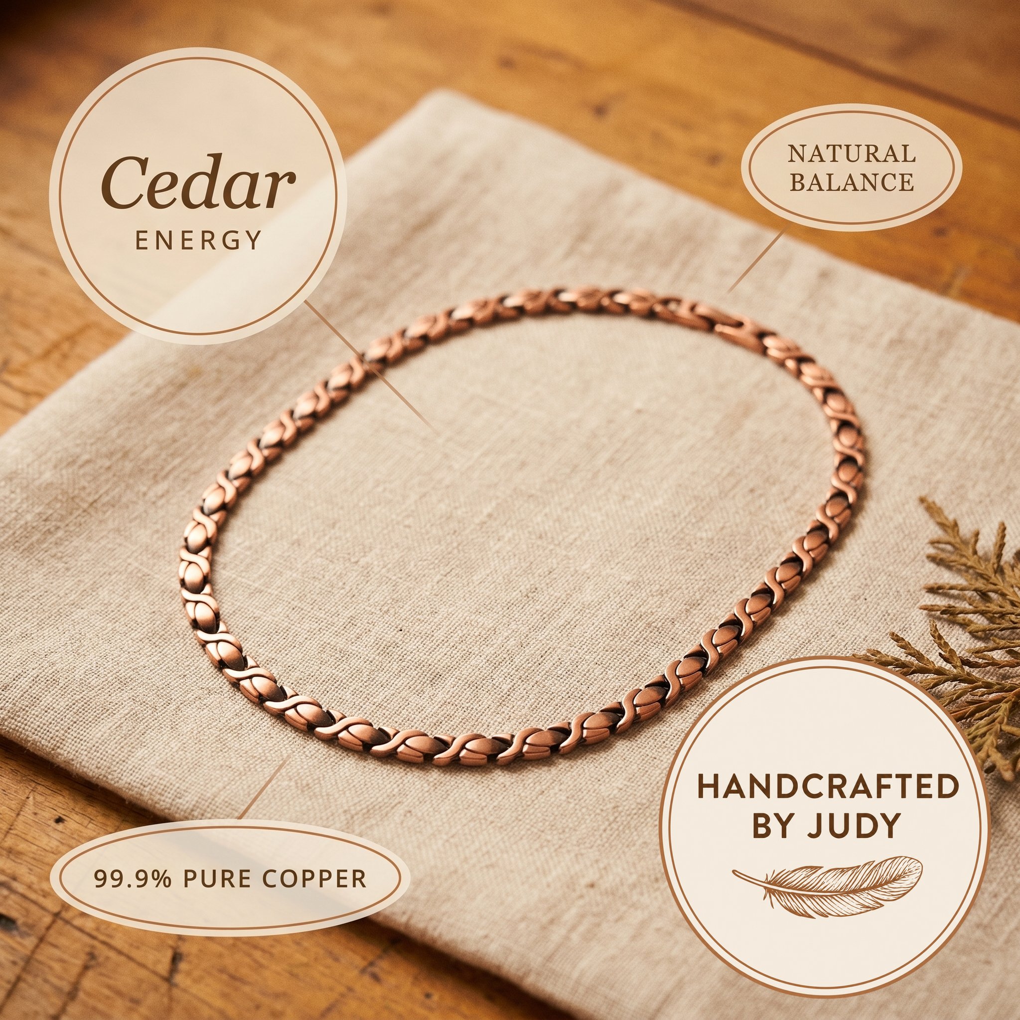 Judy's Cedar Copper Necklace