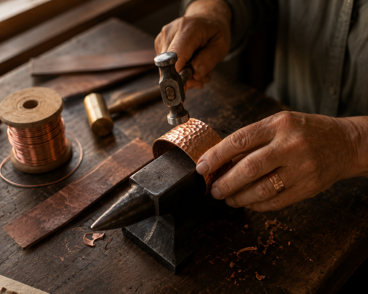 Two Pieces a Day. Hammered by Hand.
