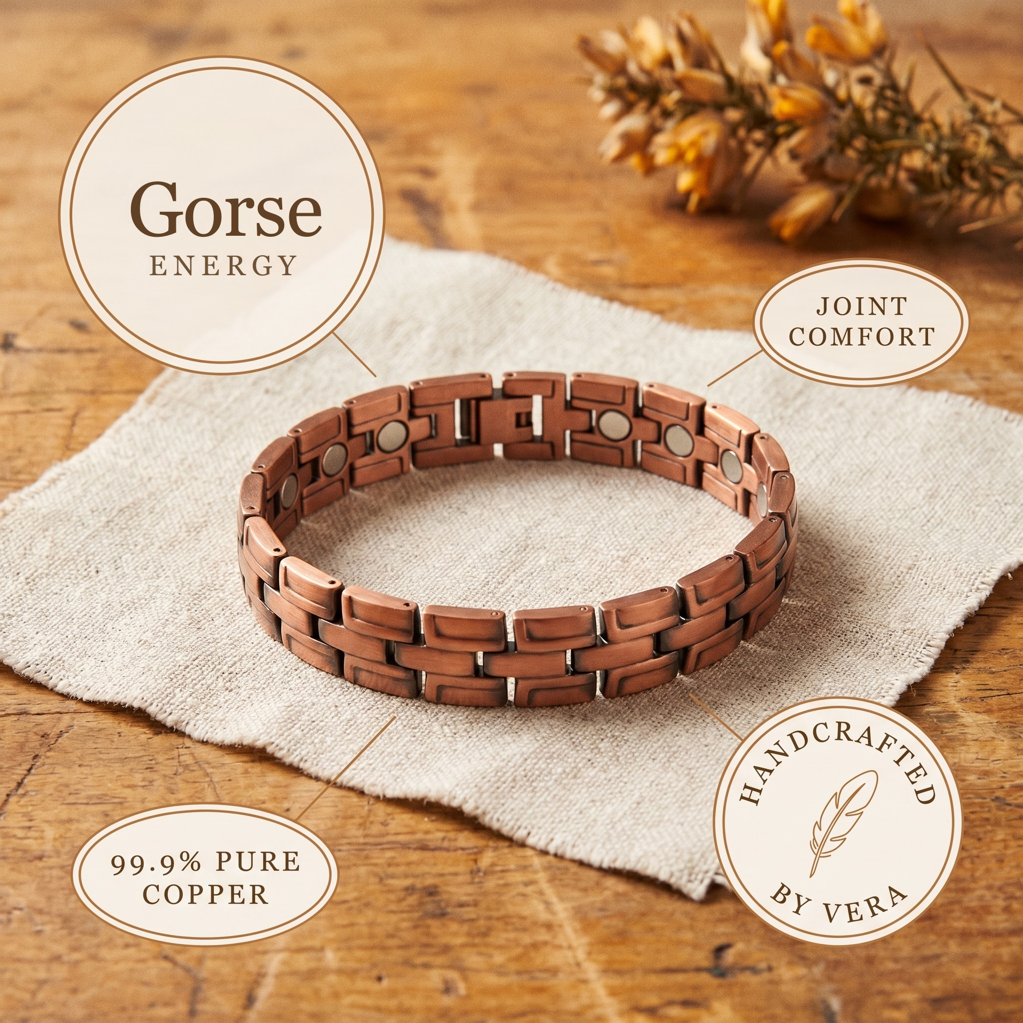 Judy's Gorse Men's Copper Bracelet
