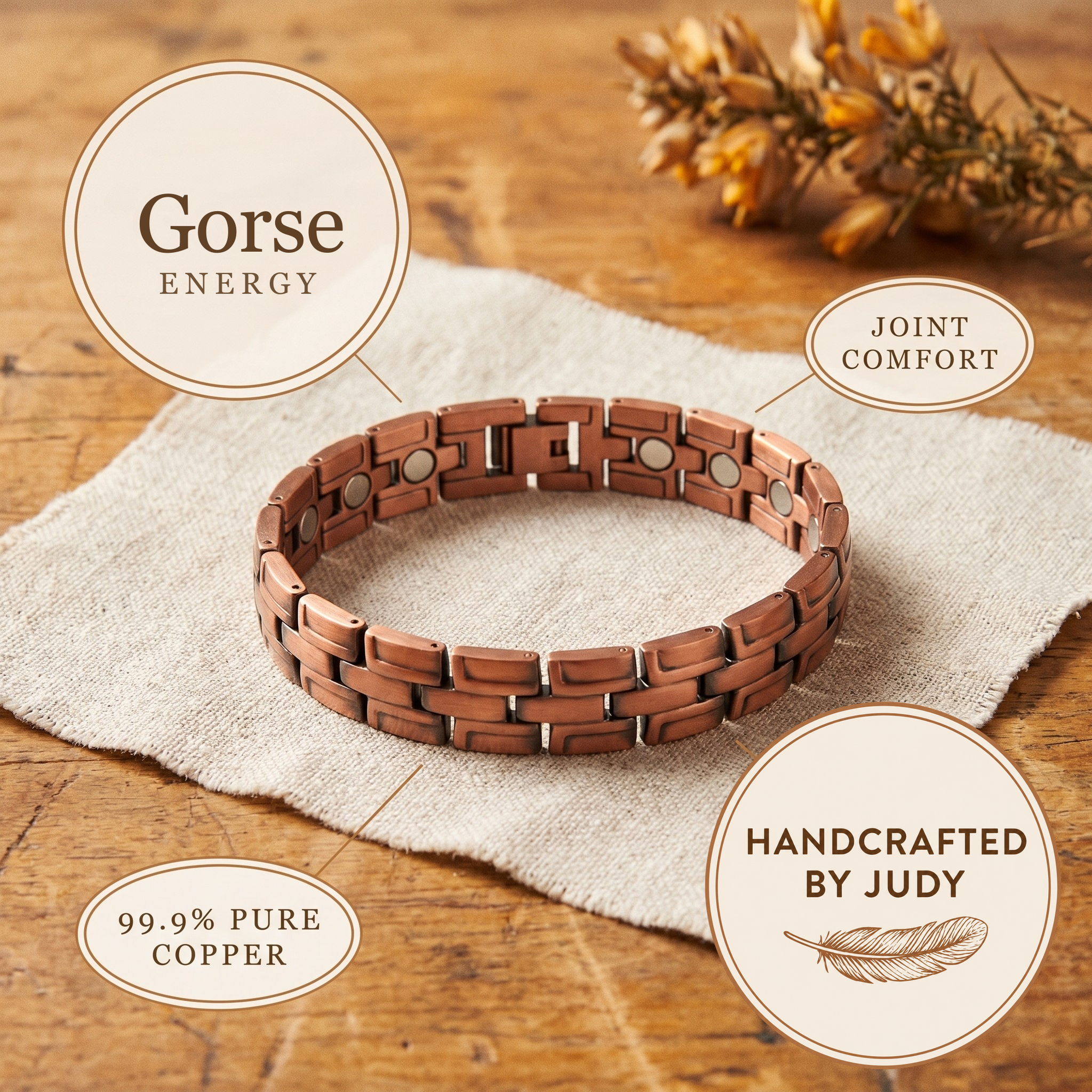 Judy's Gorse Men's Copper Bracelet