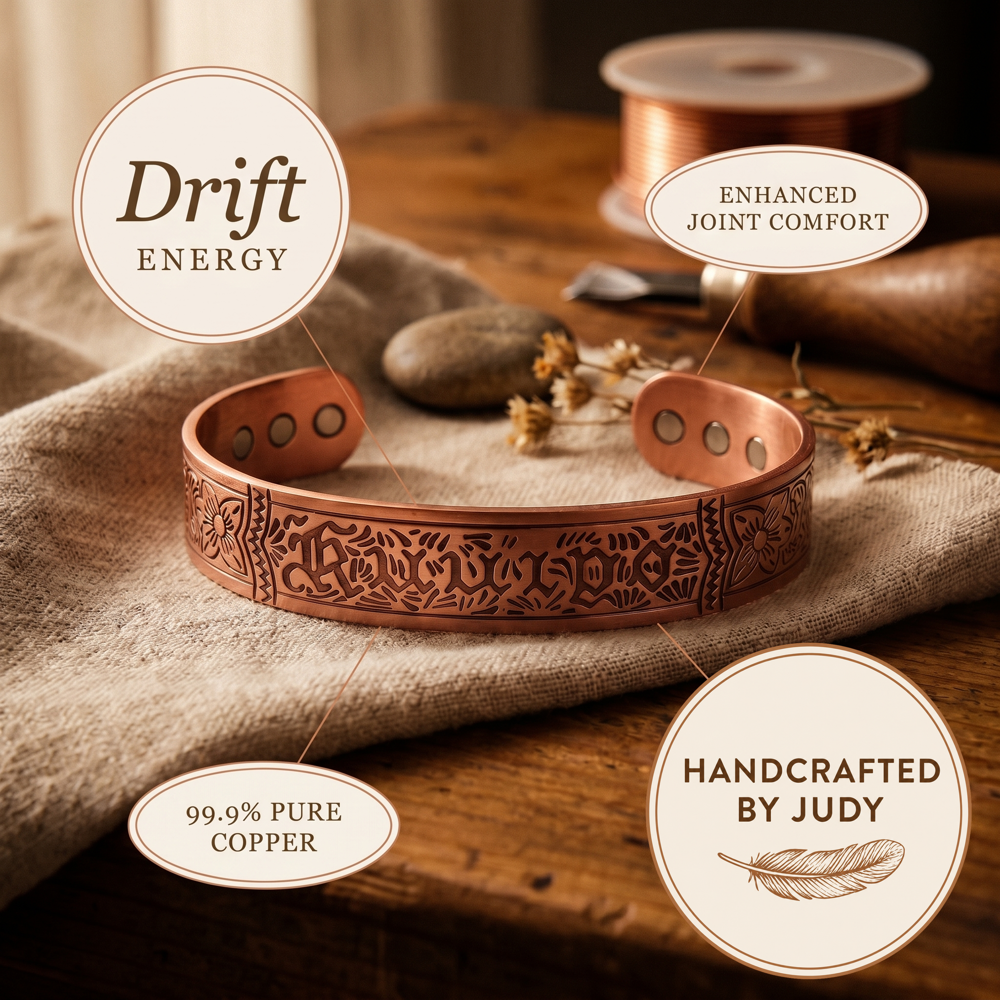 Judy's Drift Copper Bracelet