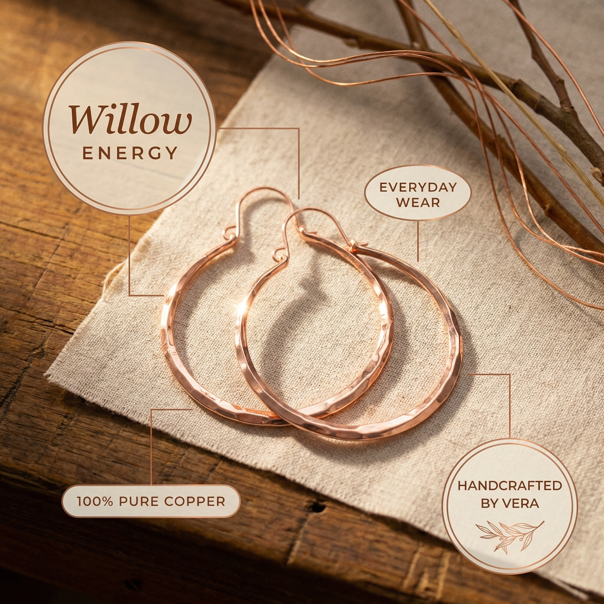 Judy's Willow Copper Earrings