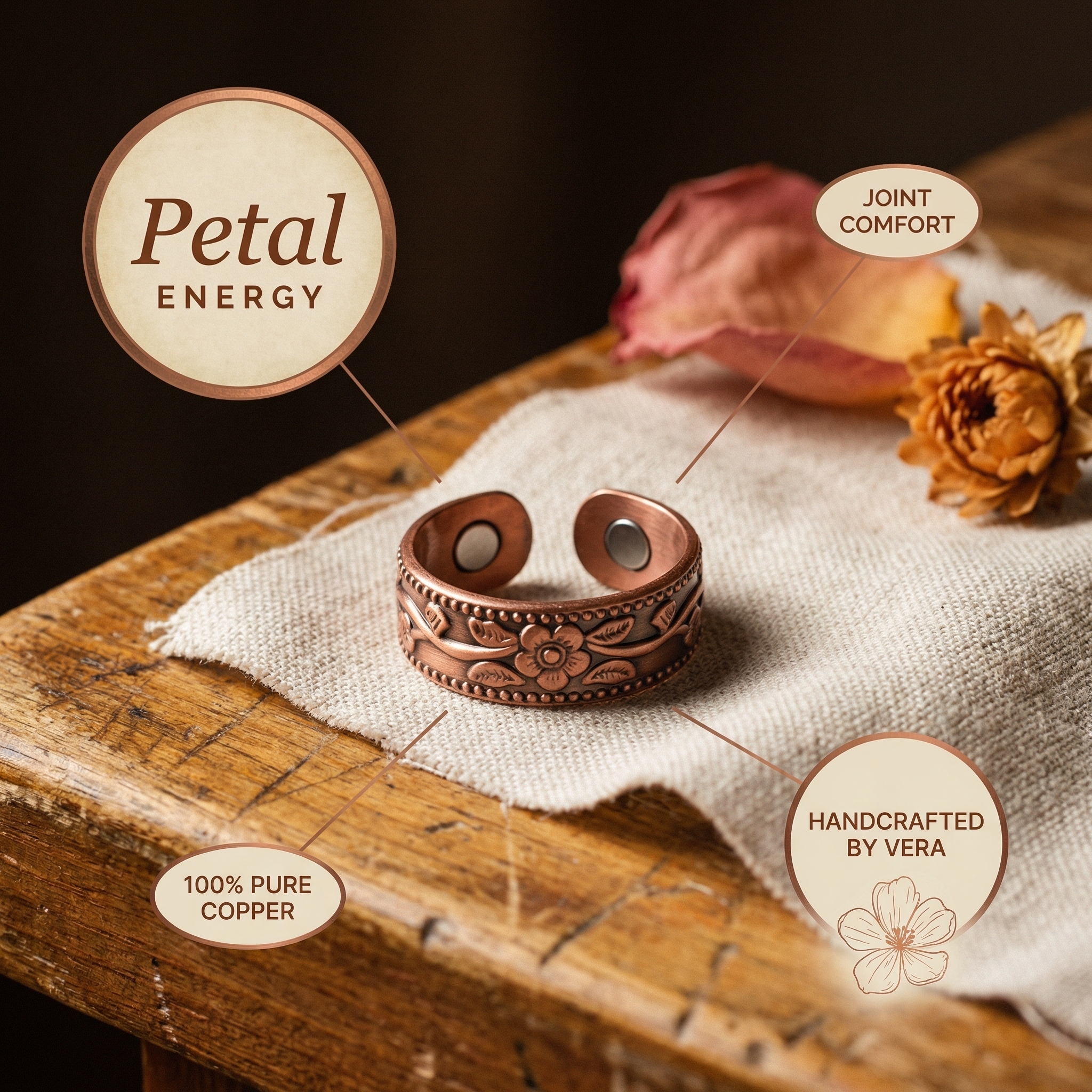 Judy's Petal Copper Ring
