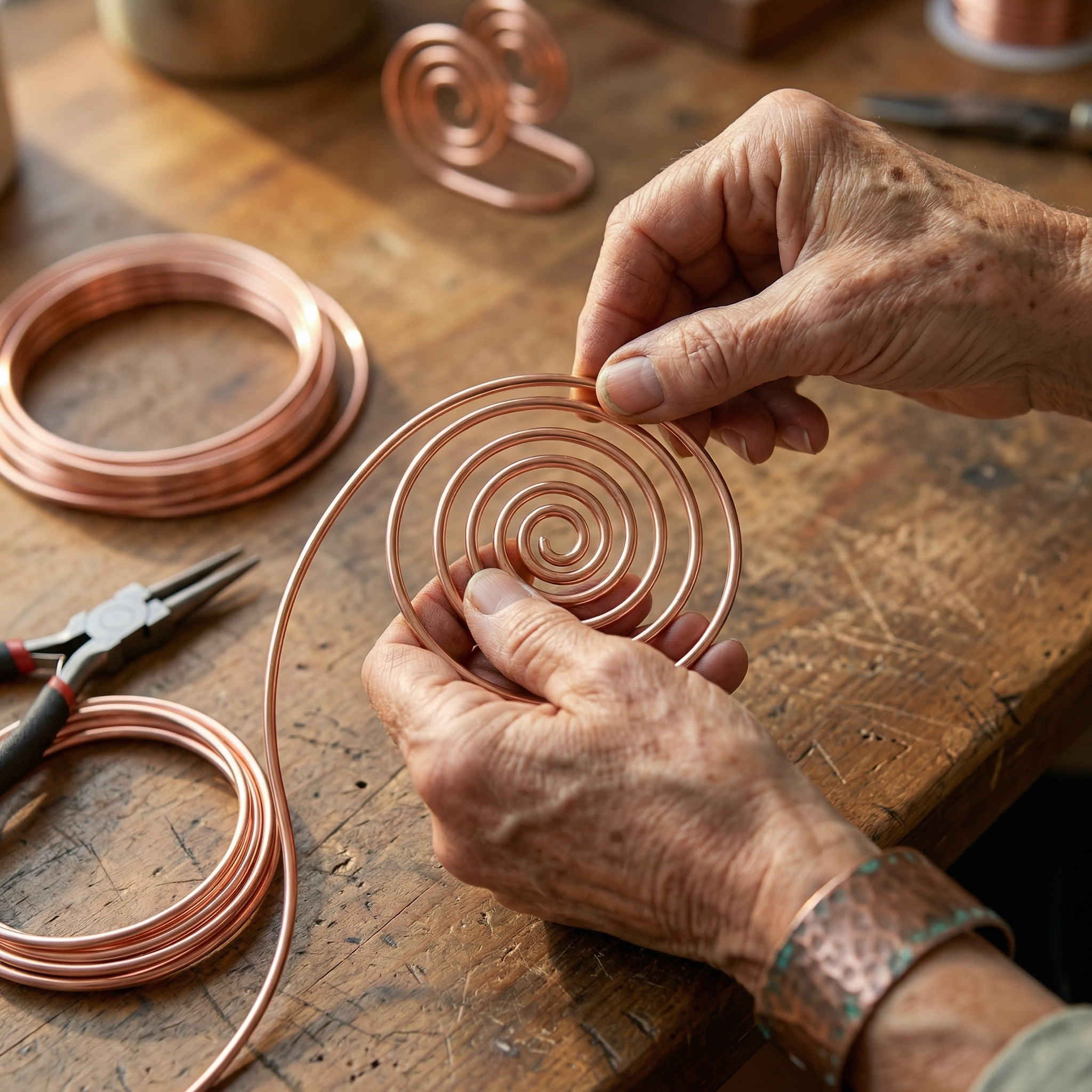 Judy's Flow Copper Hand Spiral