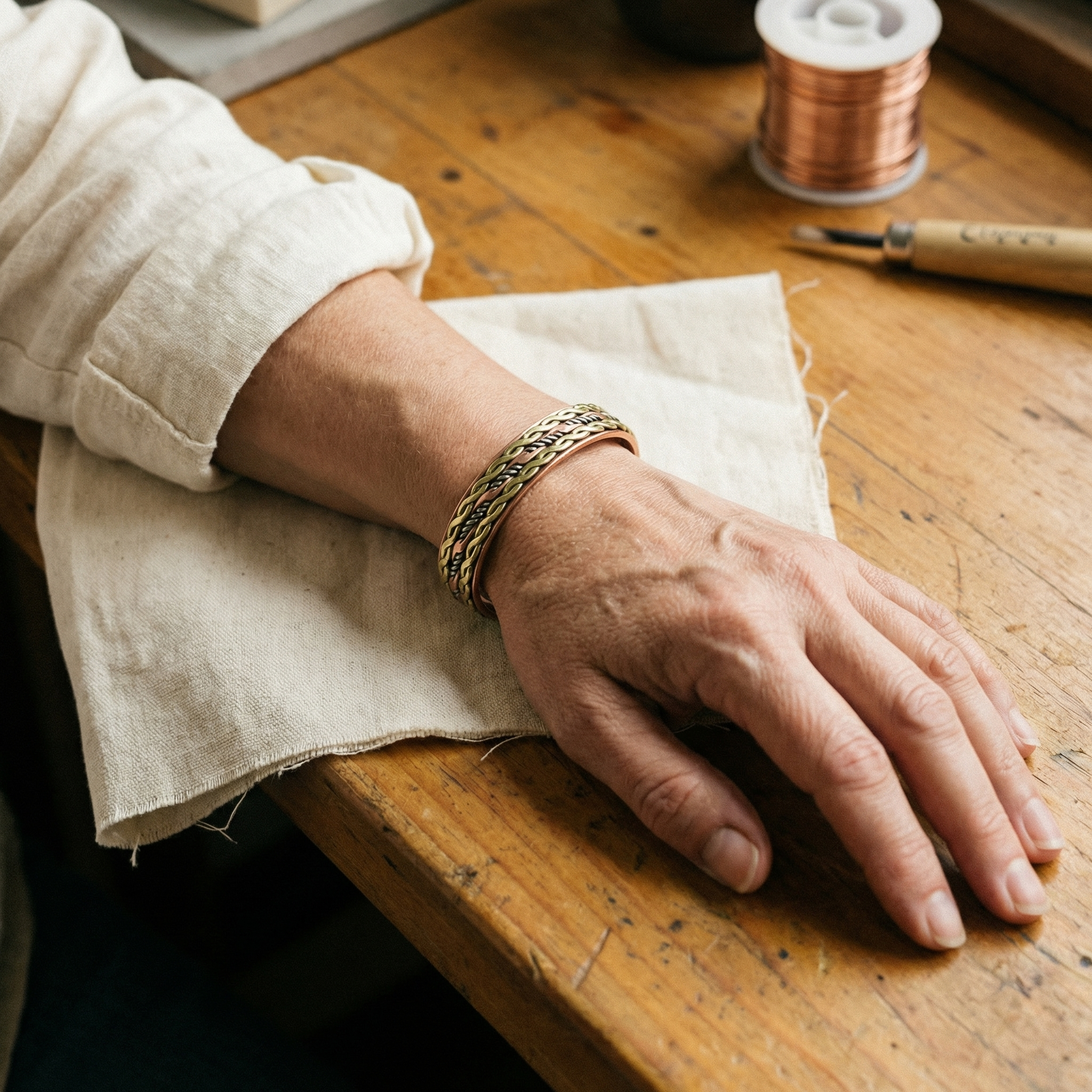Judy's Weave Copper Bracelet