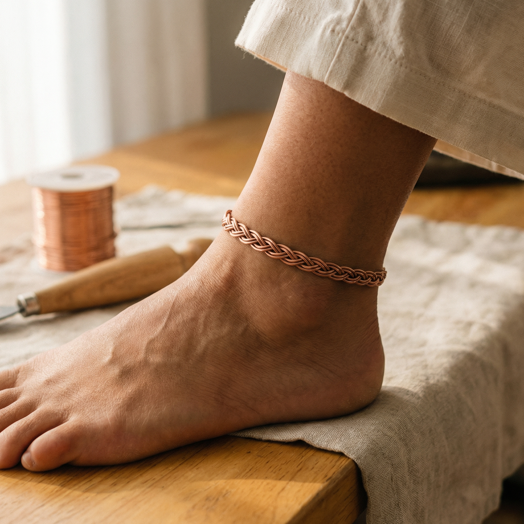 Judy's Reed Copper Anklet