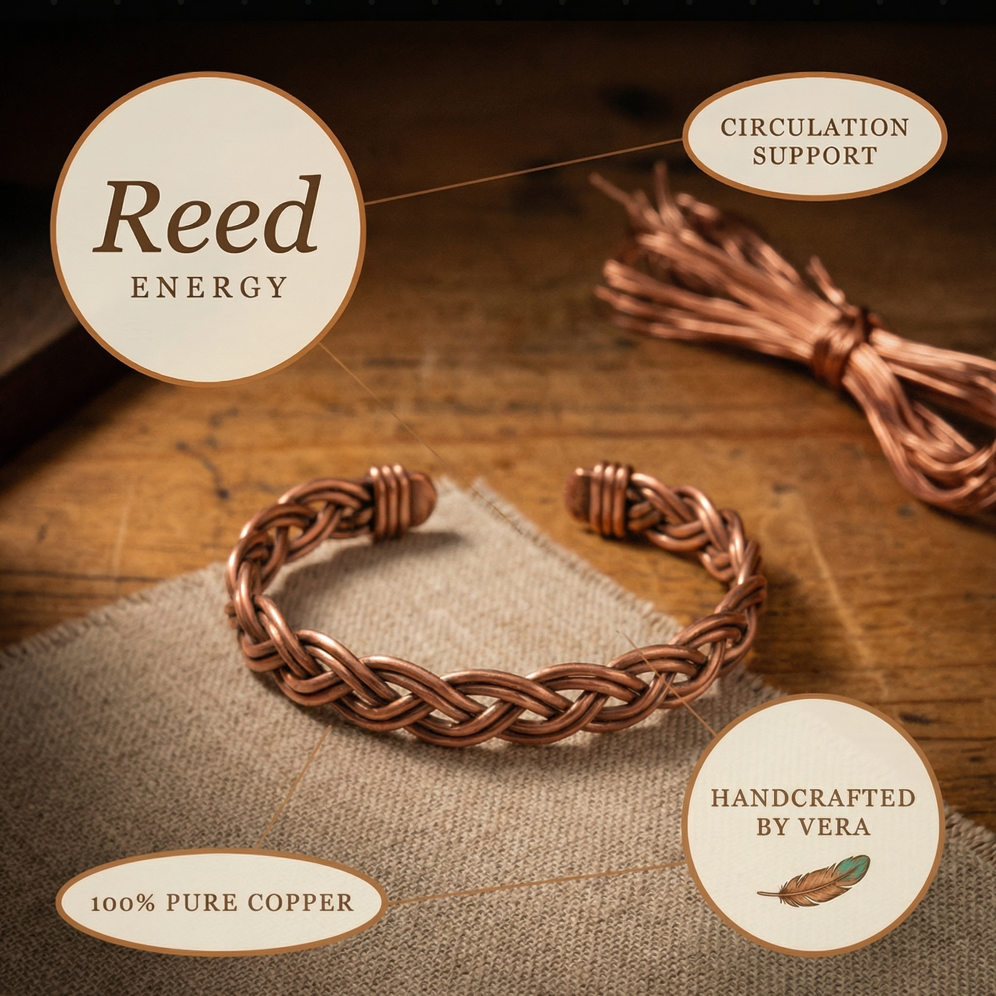 Judy's Reed Copper Anklet