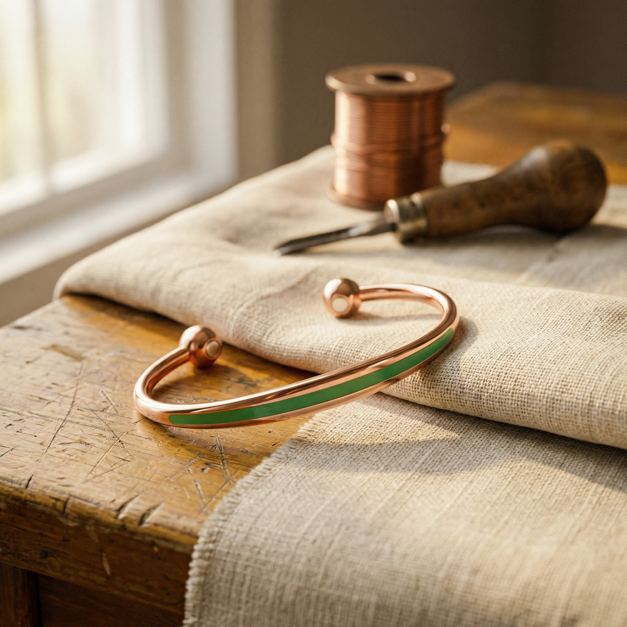Judy's Jade Copper Bracelet