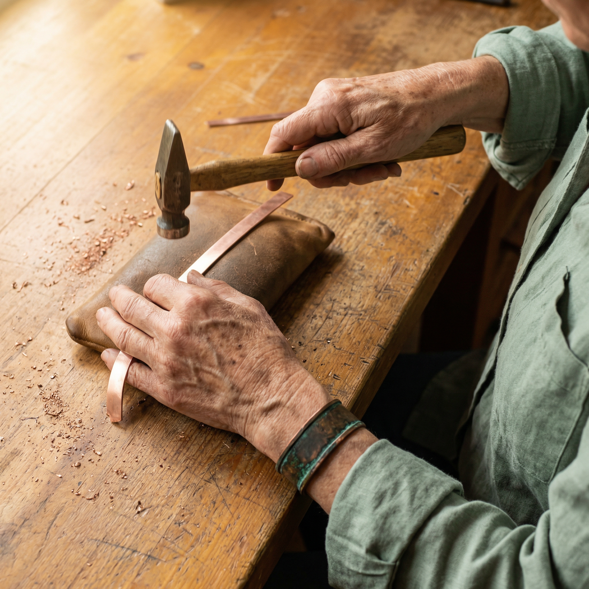 Judy's Jade Copper Bracelet