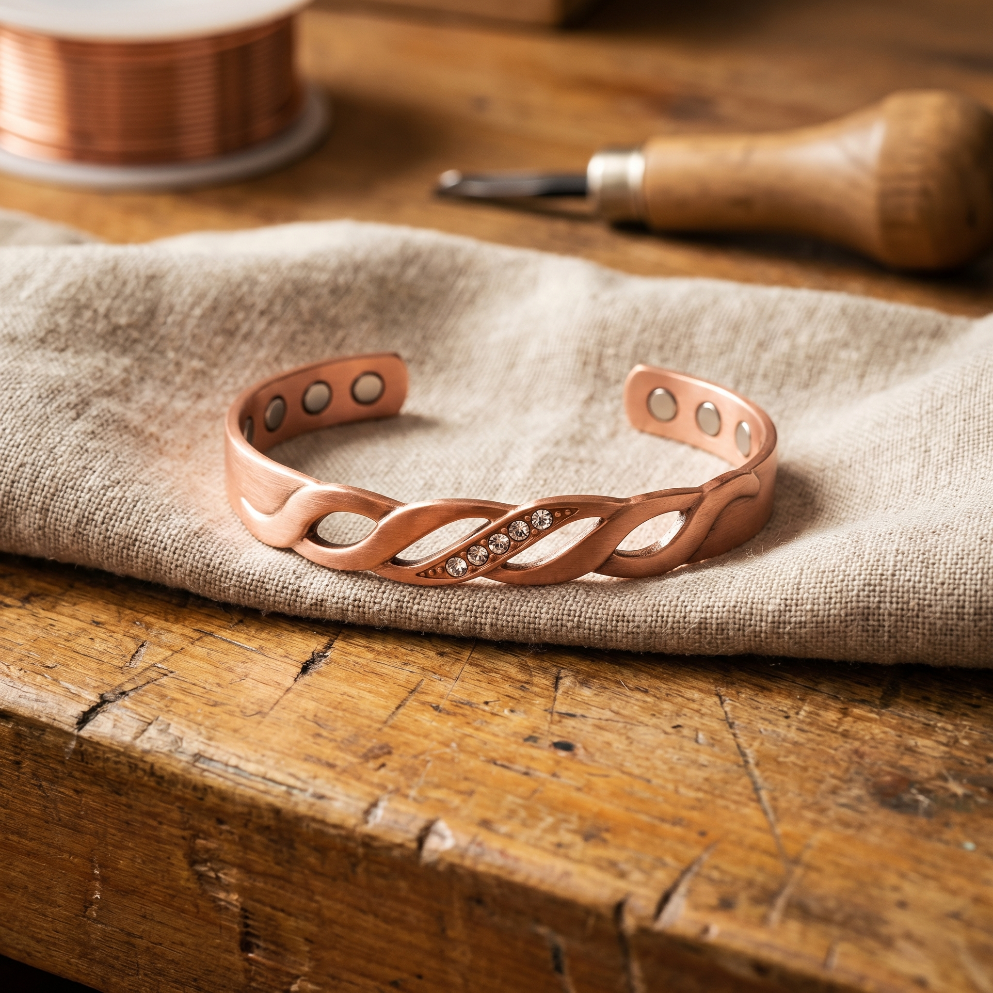 Judy's Seam Copper Bracelet