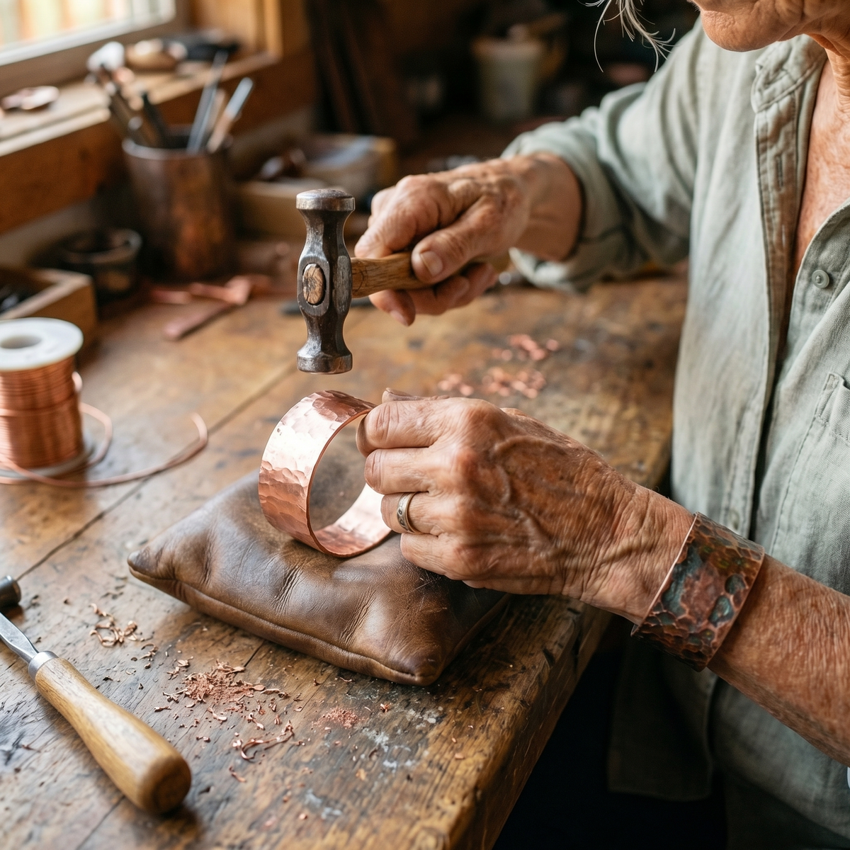 Judy's Anvil Copper Bracelet