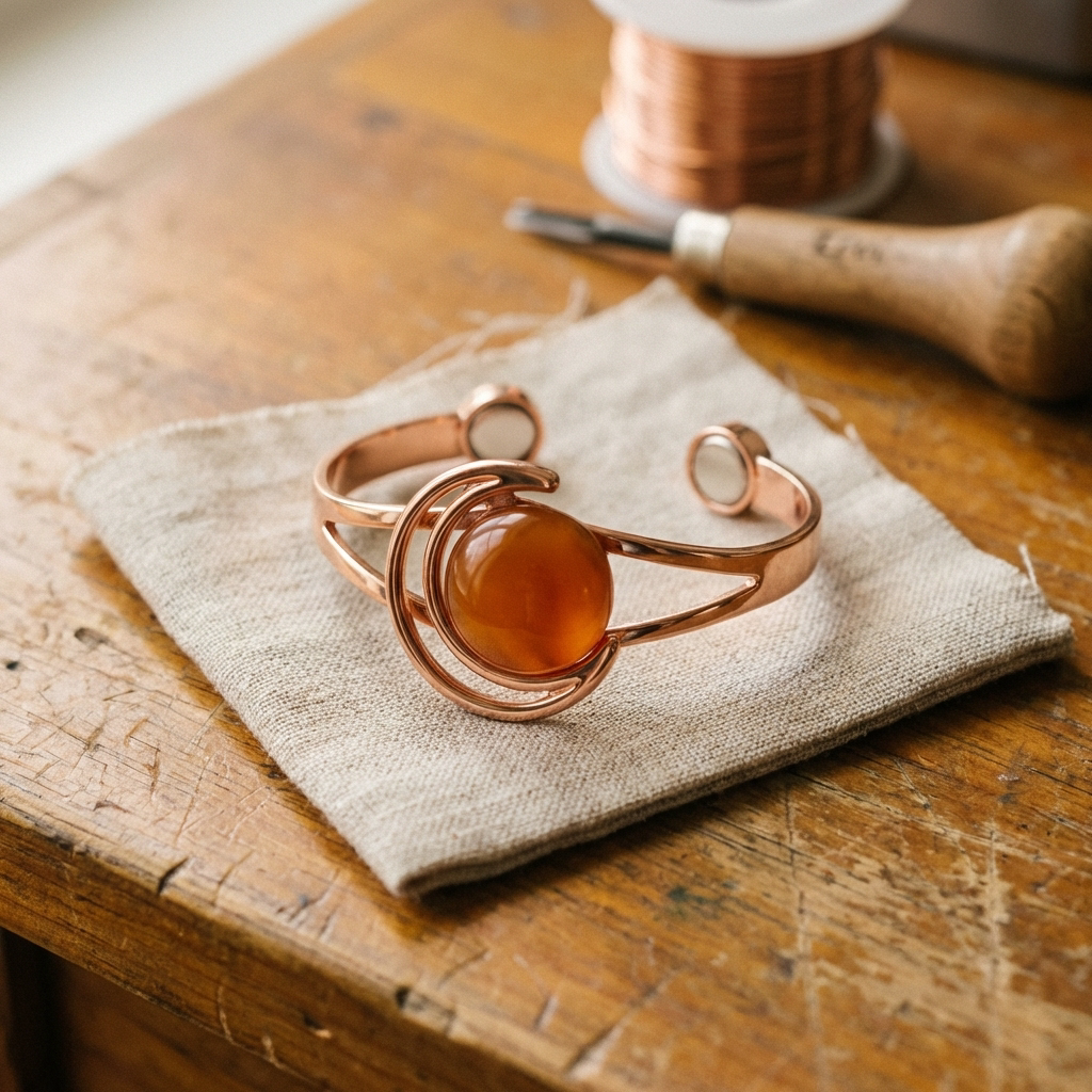 Judy's Sphere Orange Copper Bracelet