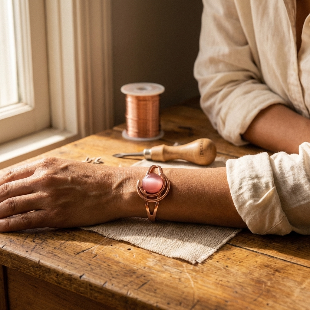 Judy's Sphere Pink Copper Bracelet