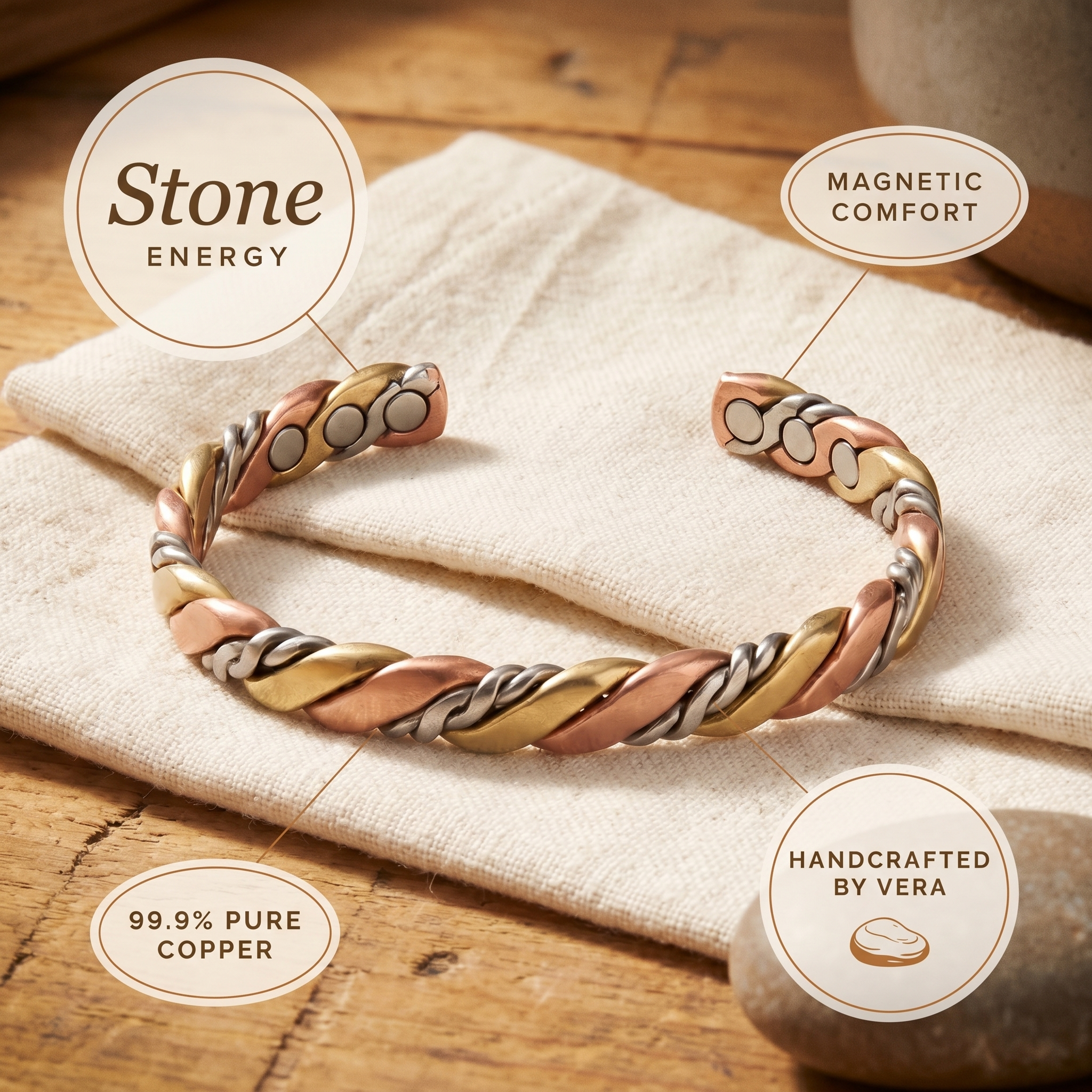 Judy's Stone Copper Bracelet