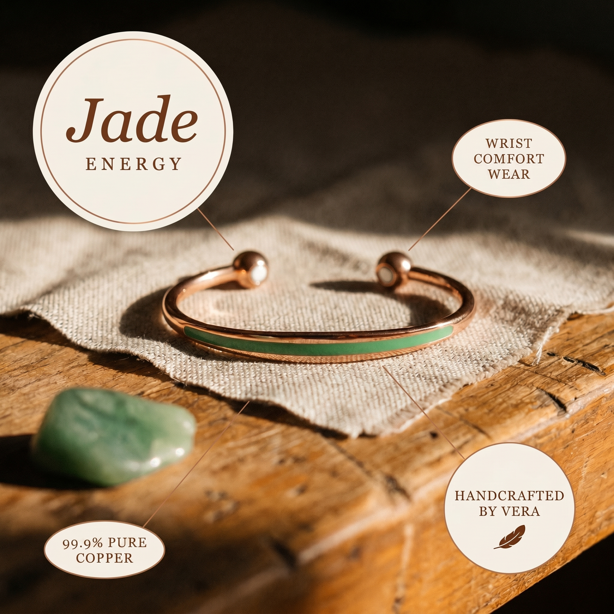 Judy's Jade Copper Bracelet