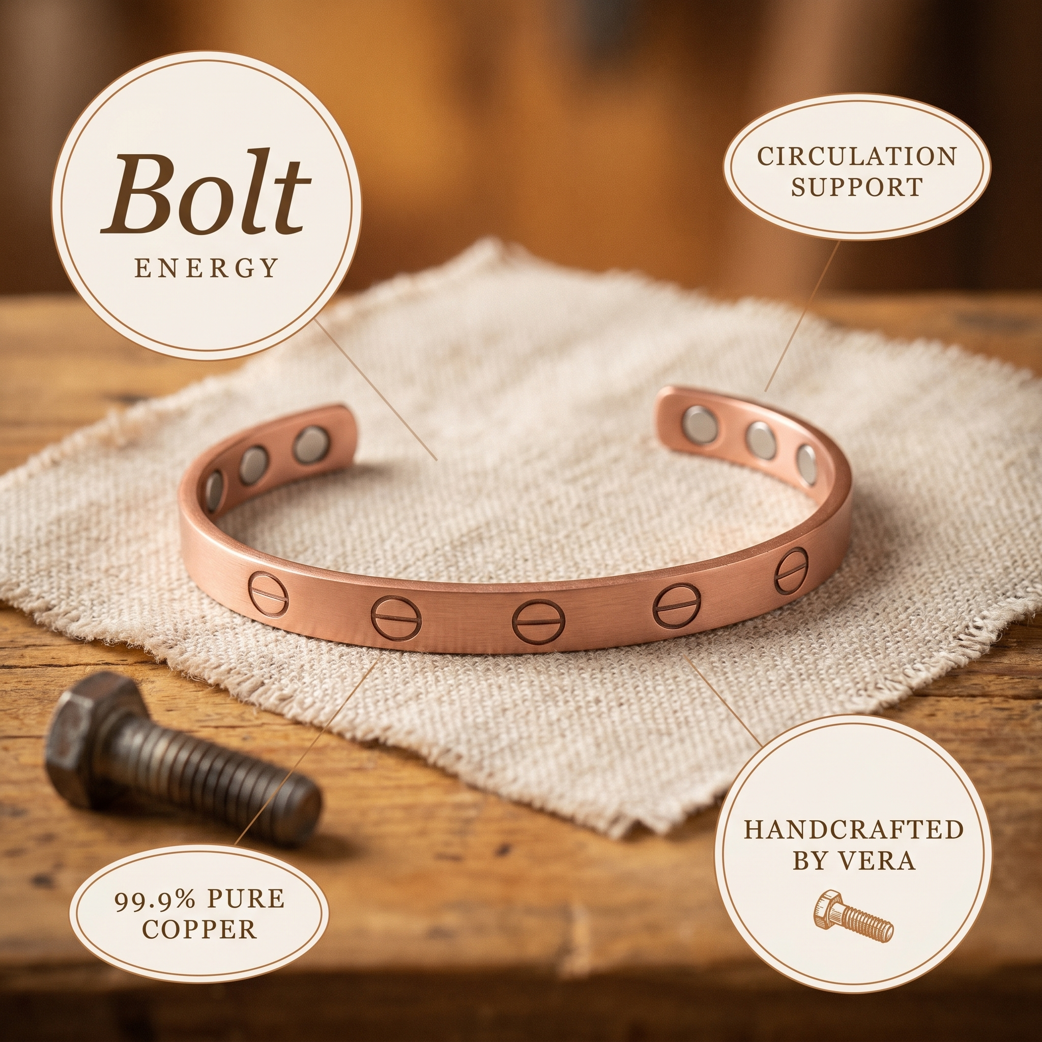Judy's Bolt Copper Bracelet