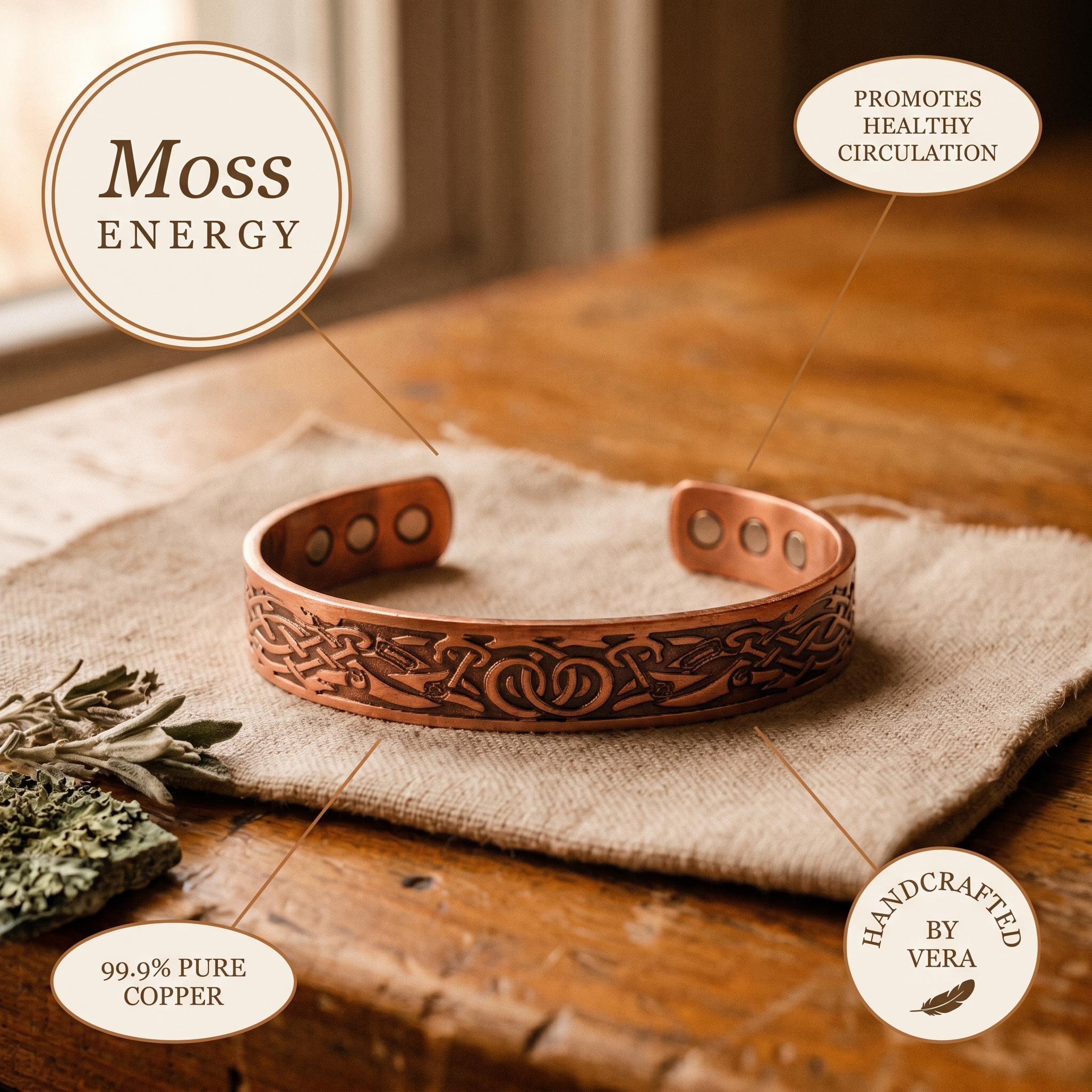 Judy's Moss Copper Bracelet