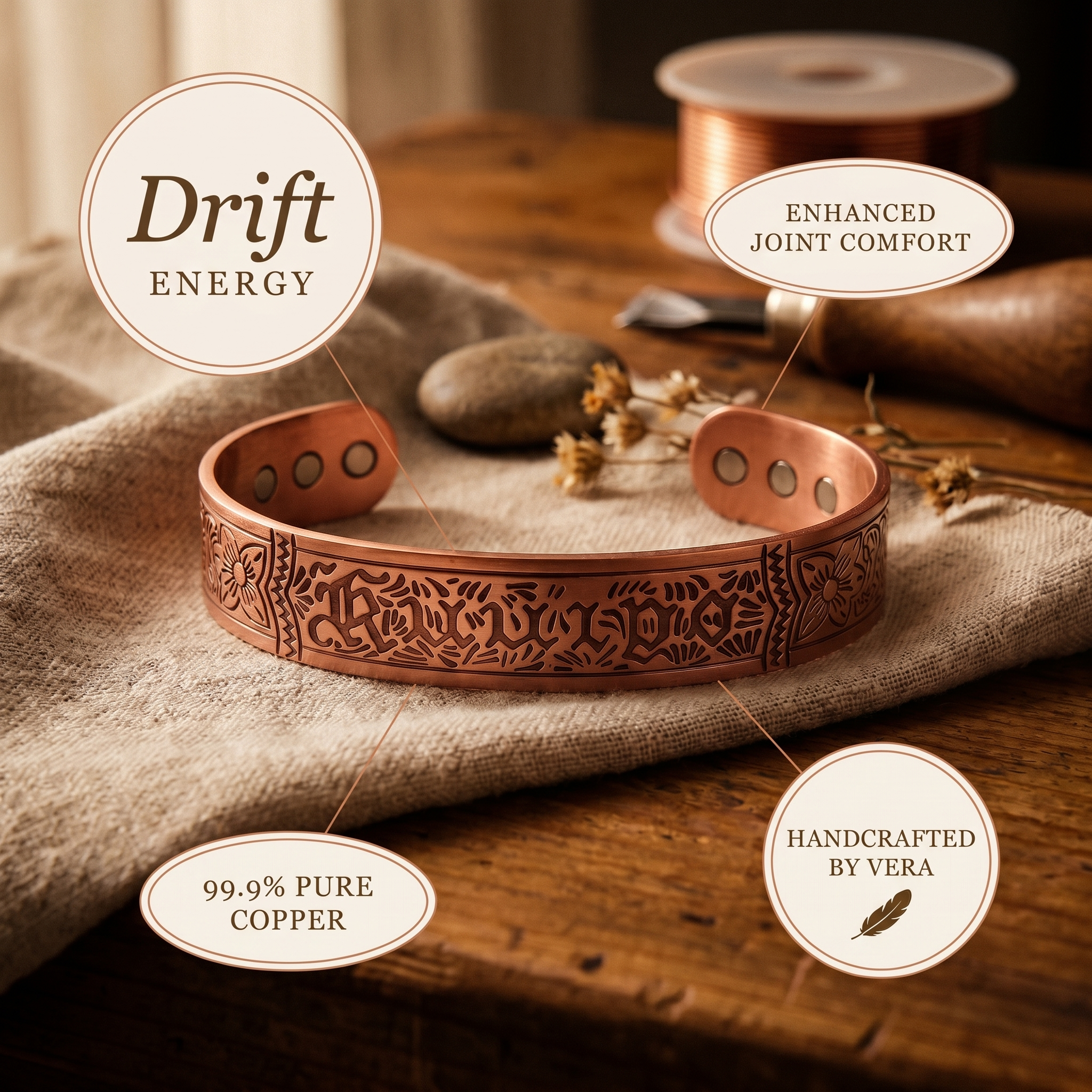 Judy's Drift Copper Bracelet